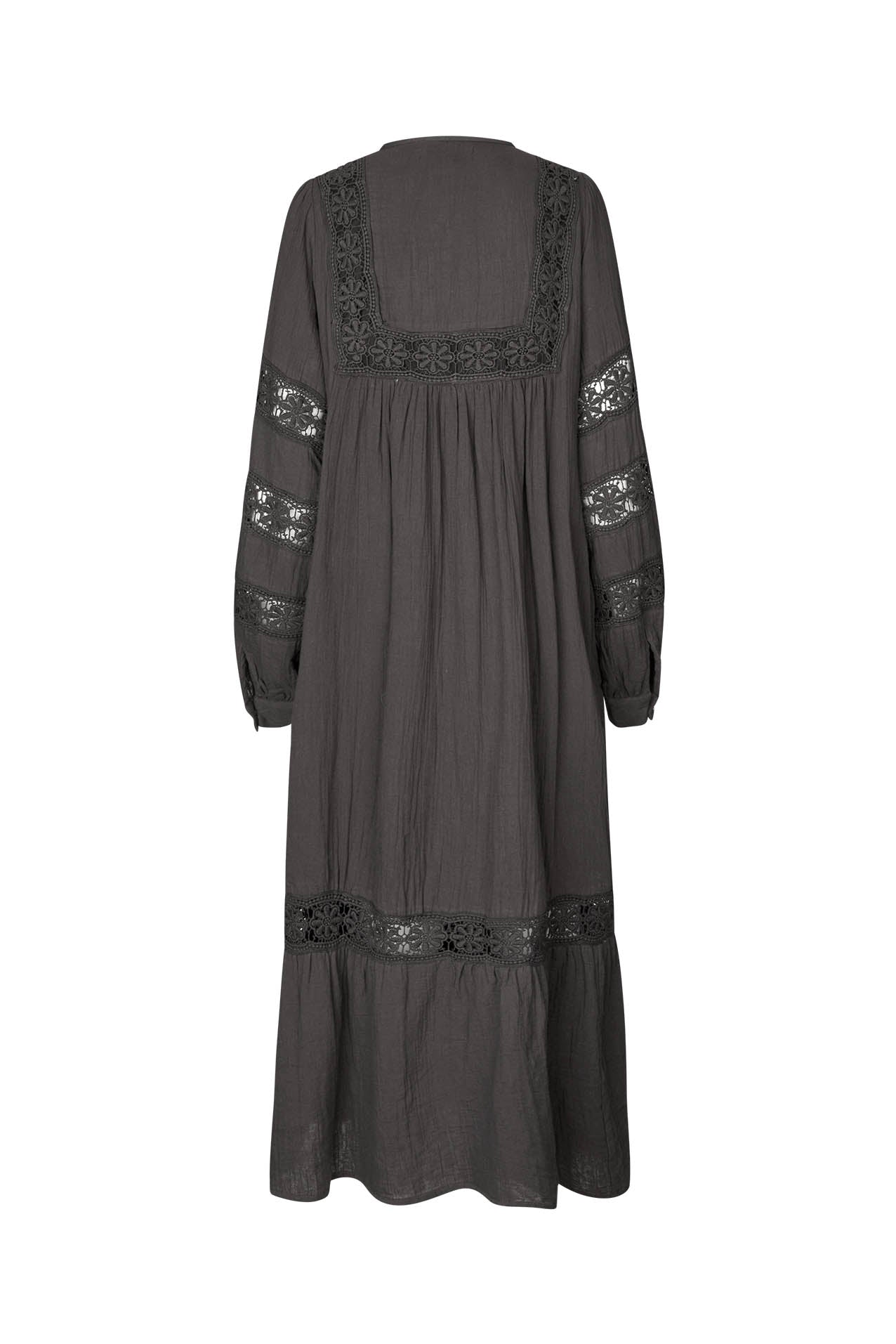 Lollys Laundry LatourLL Lace Maxi Kleid Dress 87 Dark Mokka