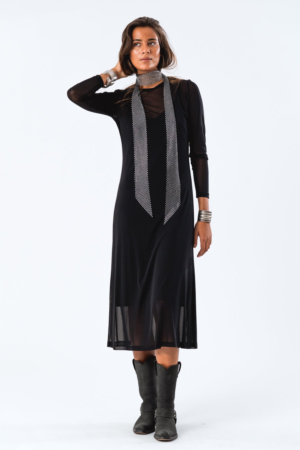 Lollys Laundry LoganLL Maxi Dress LS Dress Schwarz