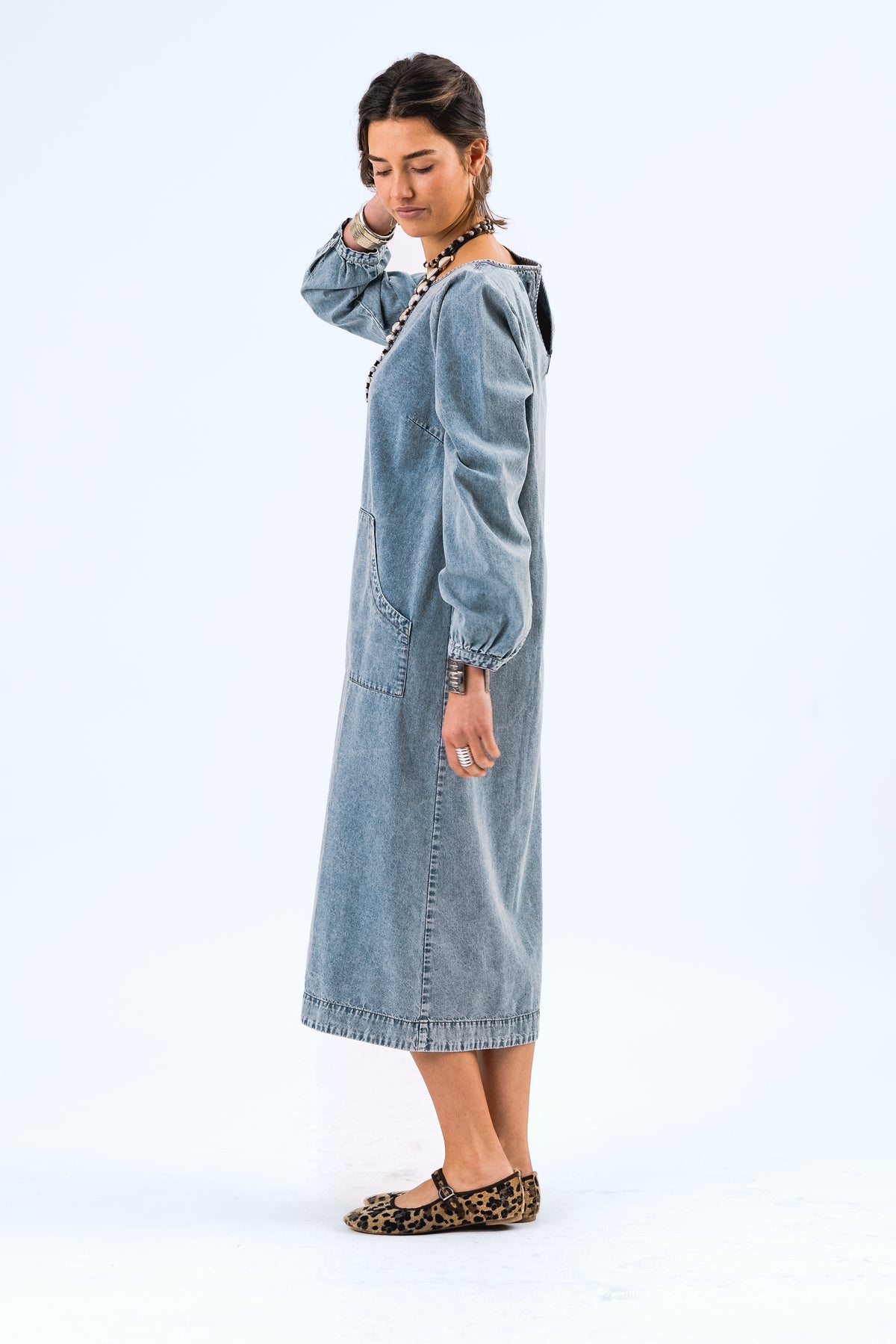 Lollys Laundry LucasLL Midi Kleid Dress Blaues Denim