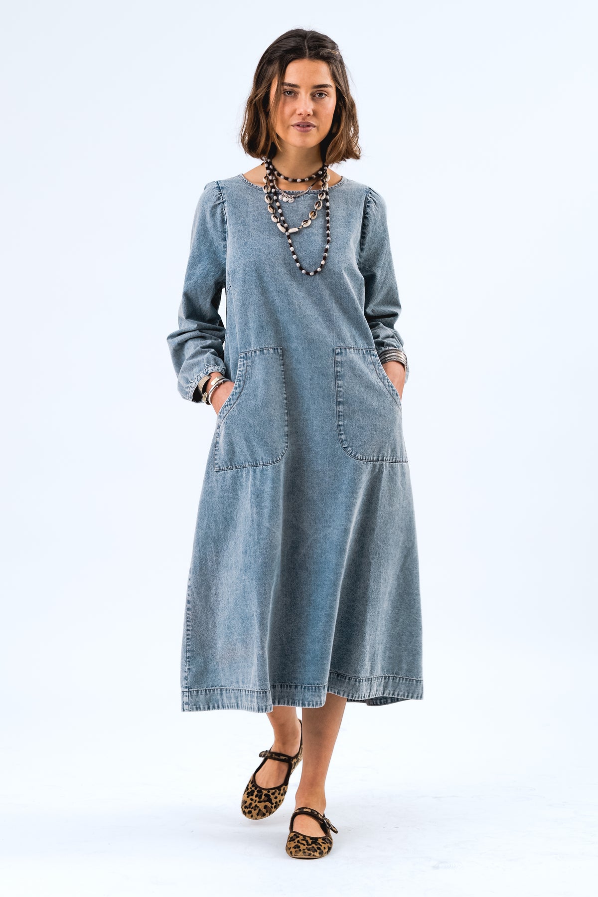 Lollys Laundry LucasLL Midi Kleid Dress Blaues Denim