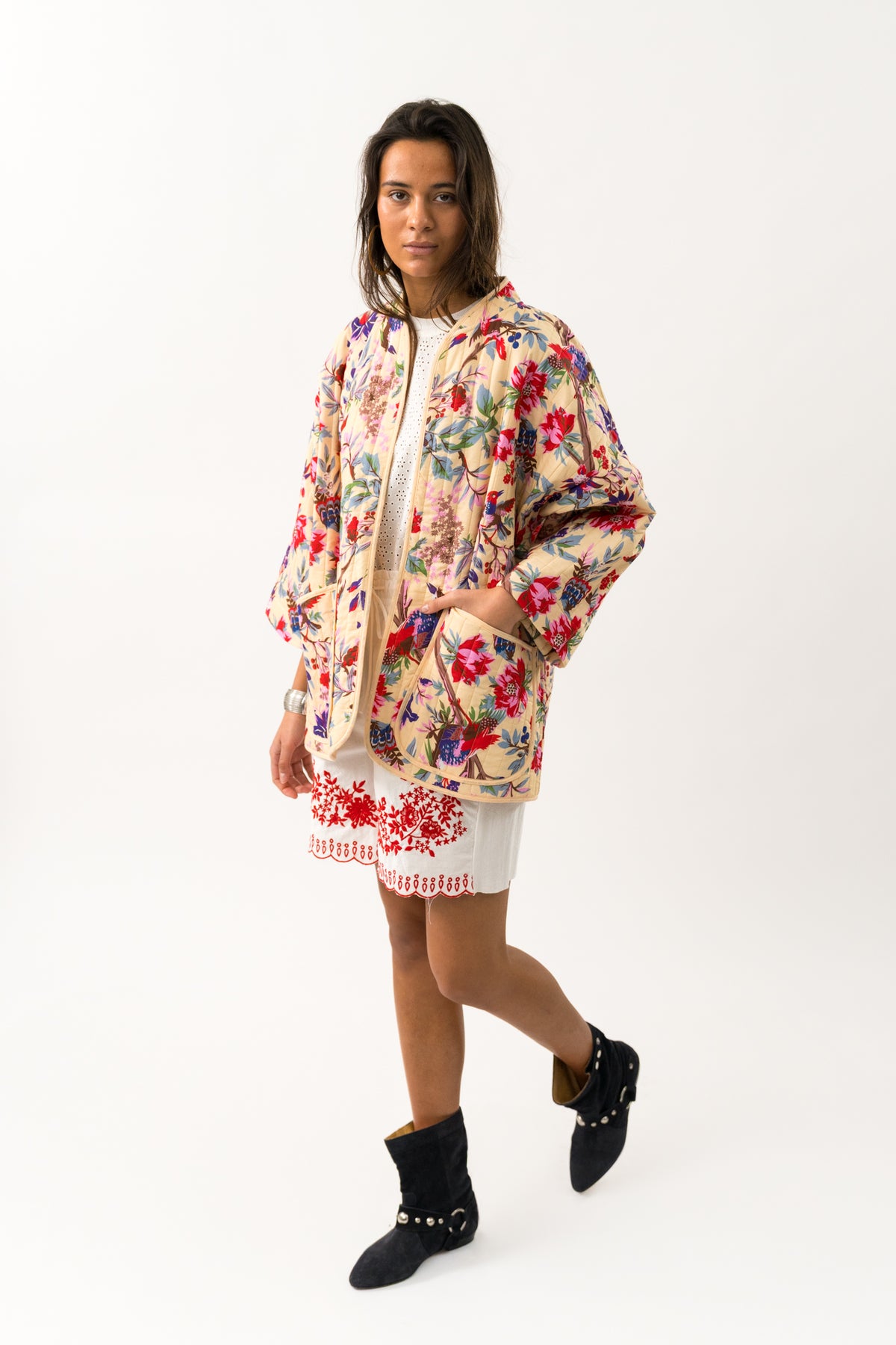 Lollys Laundry LuluLL Jacke 3/4 Kimono Blumenmuster