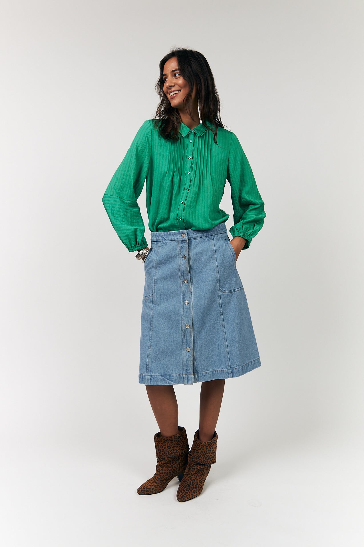 Lollys Laundry MarenLL Hemdbluse Shirt 40 Green