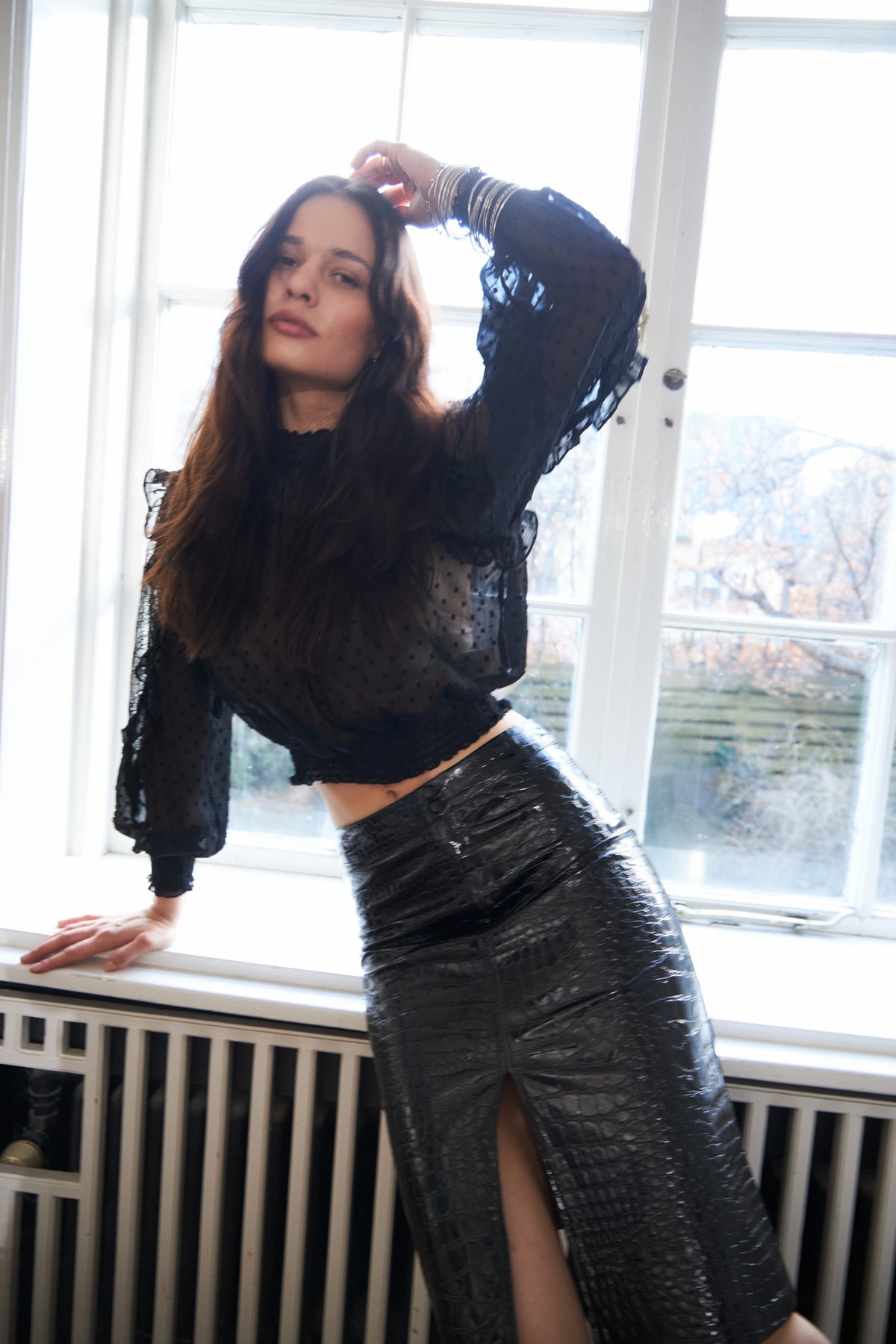 Lollys Laundry MarikkaLL Midi Skirt Skirt Schwarz