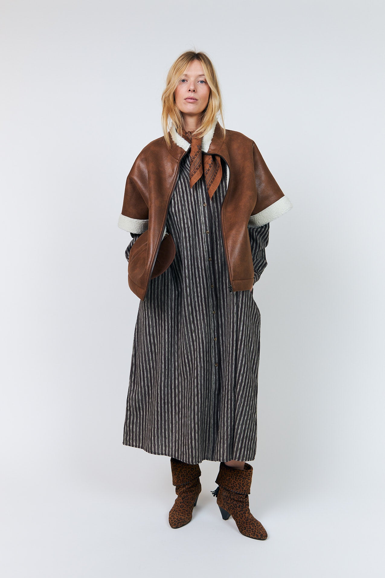 Lollys Laundry MaseLL Tuch scarf Rostbraun