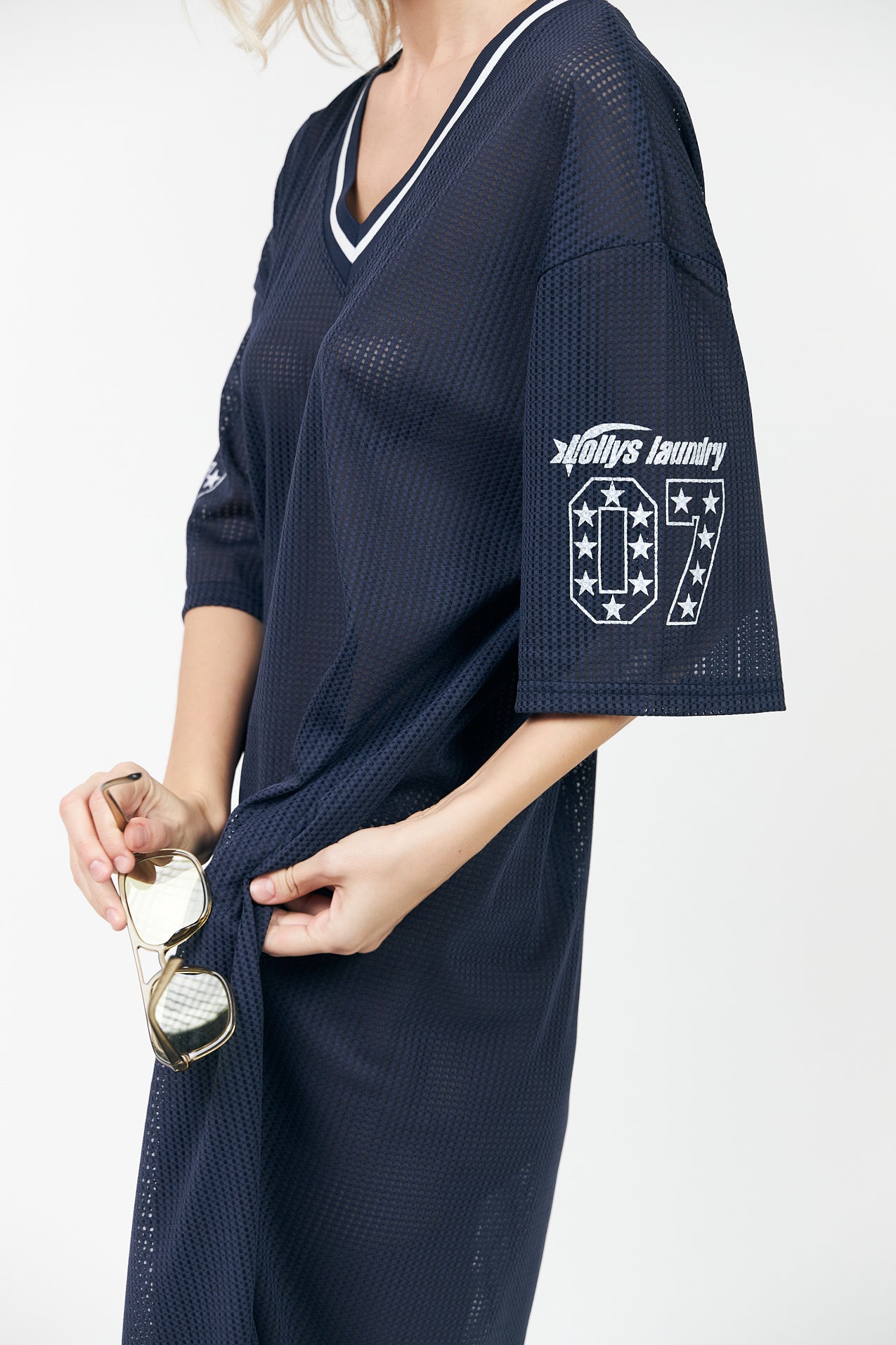 Lollys Laundry MillaLL sportliches Mesh Kleid Dress 23 Dark Blue