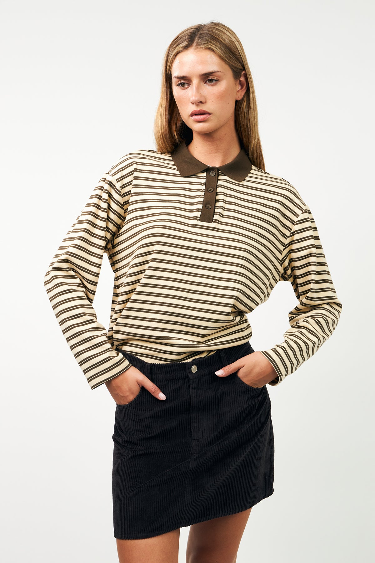 Lollys Laundry MobyLL Polo T-Shirt Sweatshirt Dunkelbraun