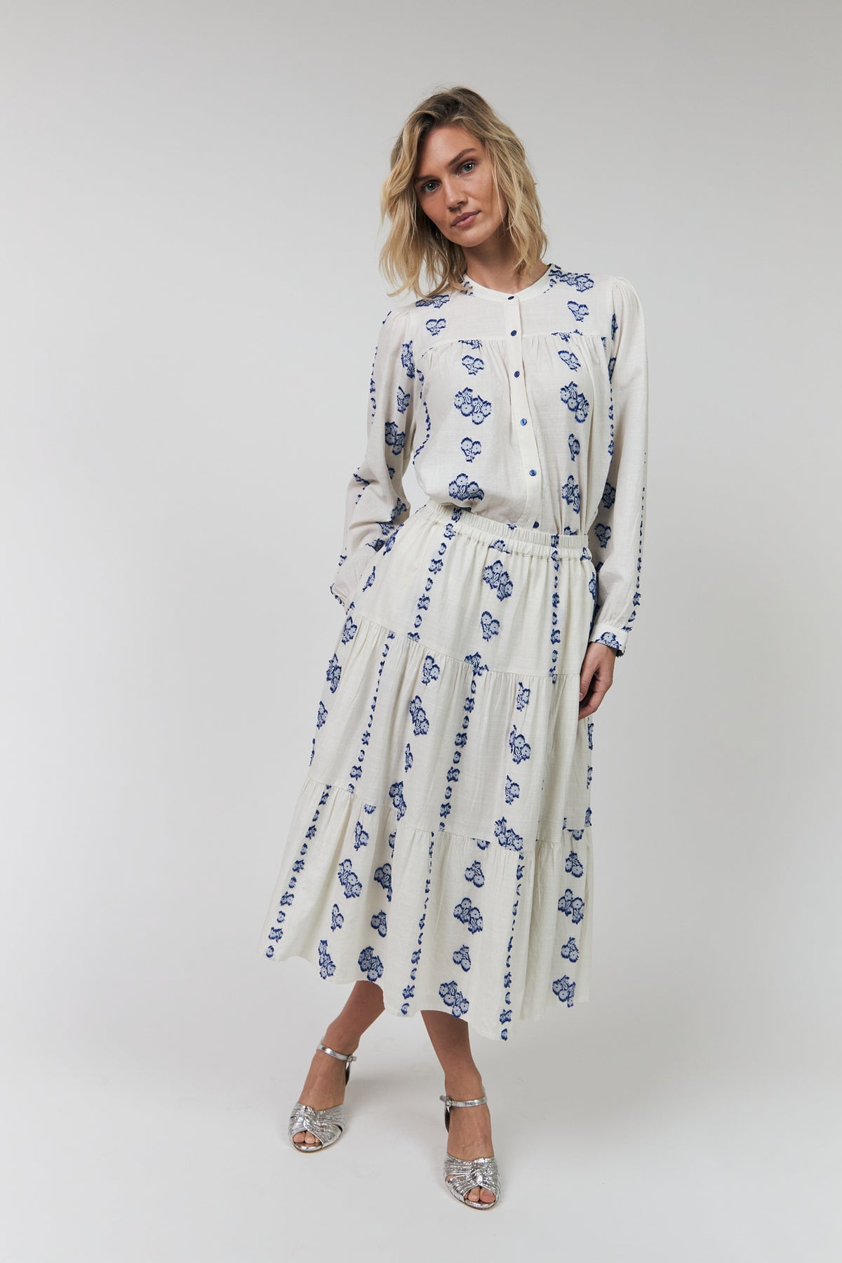 Lollys Laundry MorningLL Midi Rock Skirt Creme