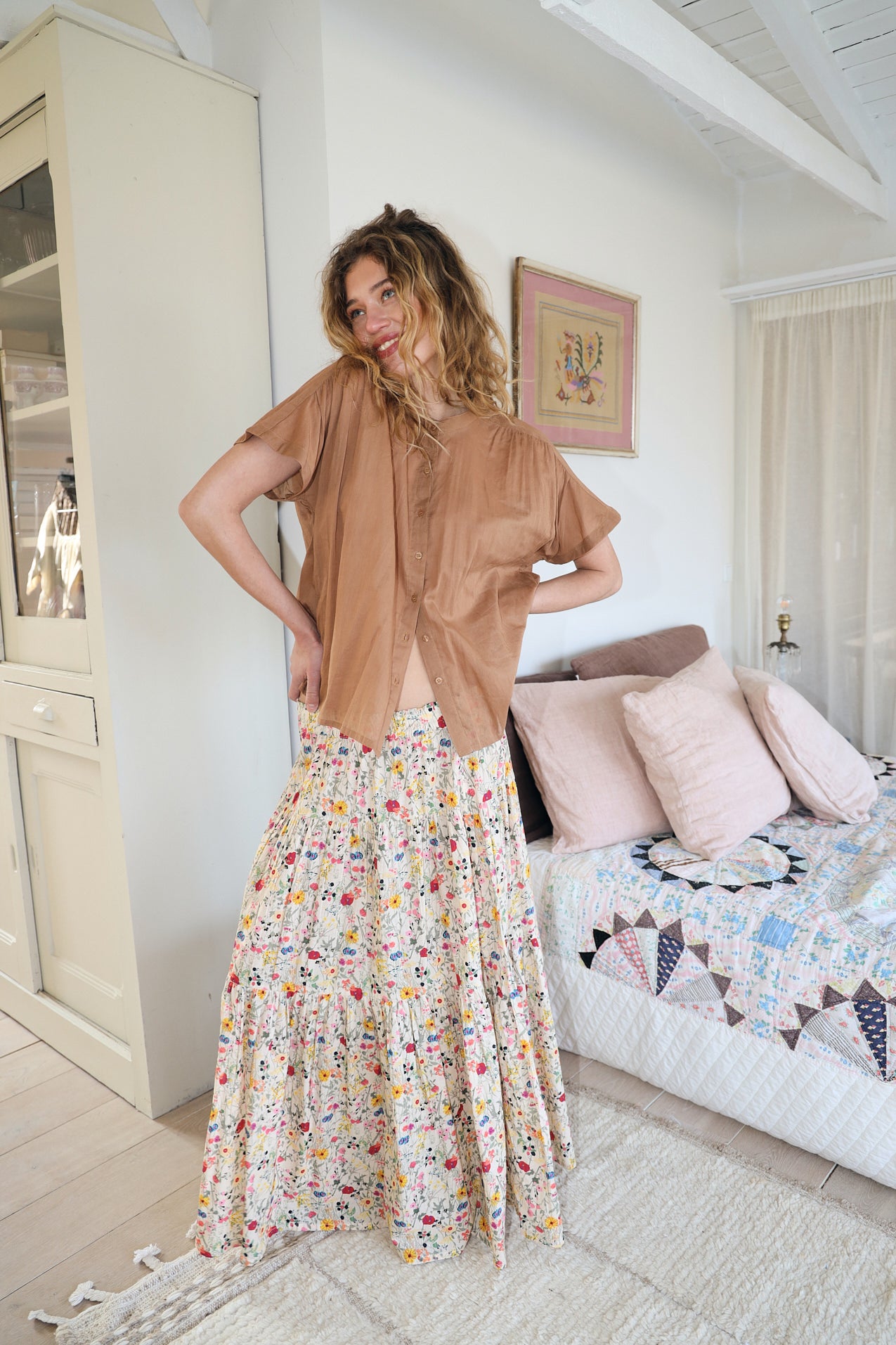 Lollys Laundry MyaLL Bluse Shirt Camelbraun