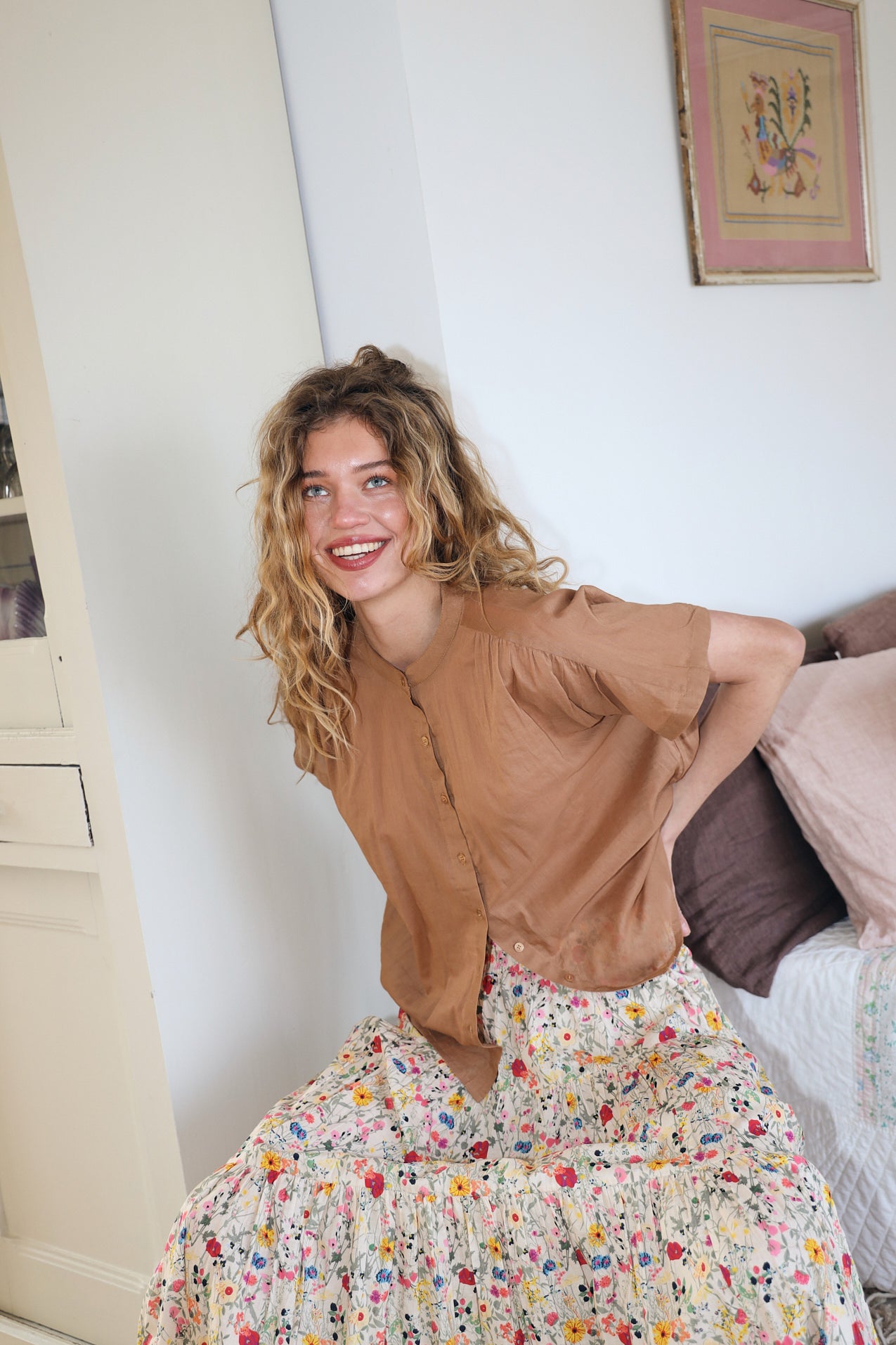 Lollys Laundry MyaLL Bluse Shirt Camelbraun