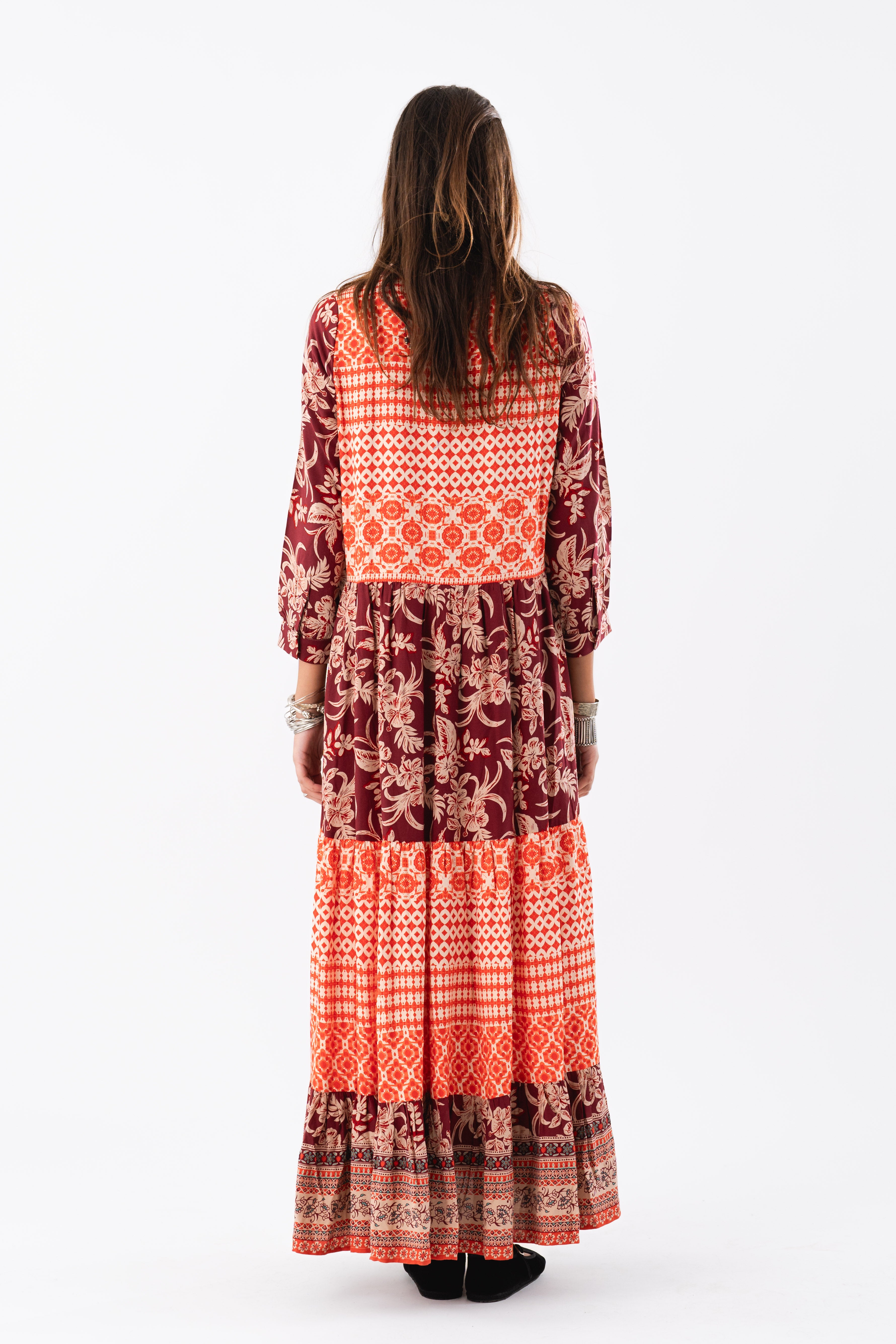 Lollys Laundry NeeLL Maxi Dress LS Dress Rot