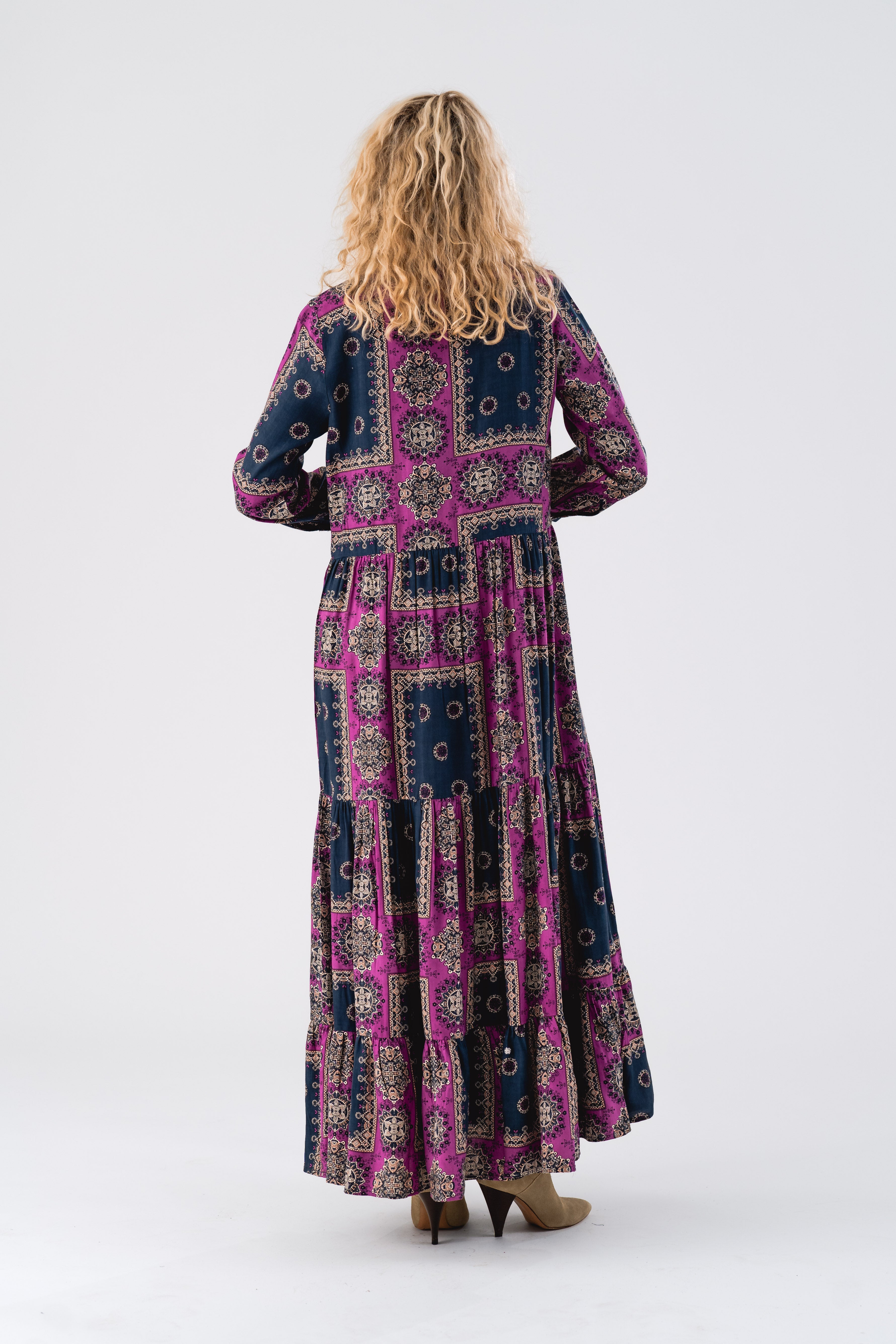 NeeLL Maxi Dress LS - Dark Blue