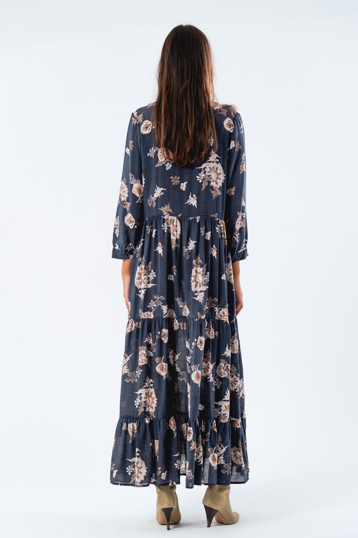 Lollys Laundry NeeLL Maxi Dress LS Dress Dunkelblau