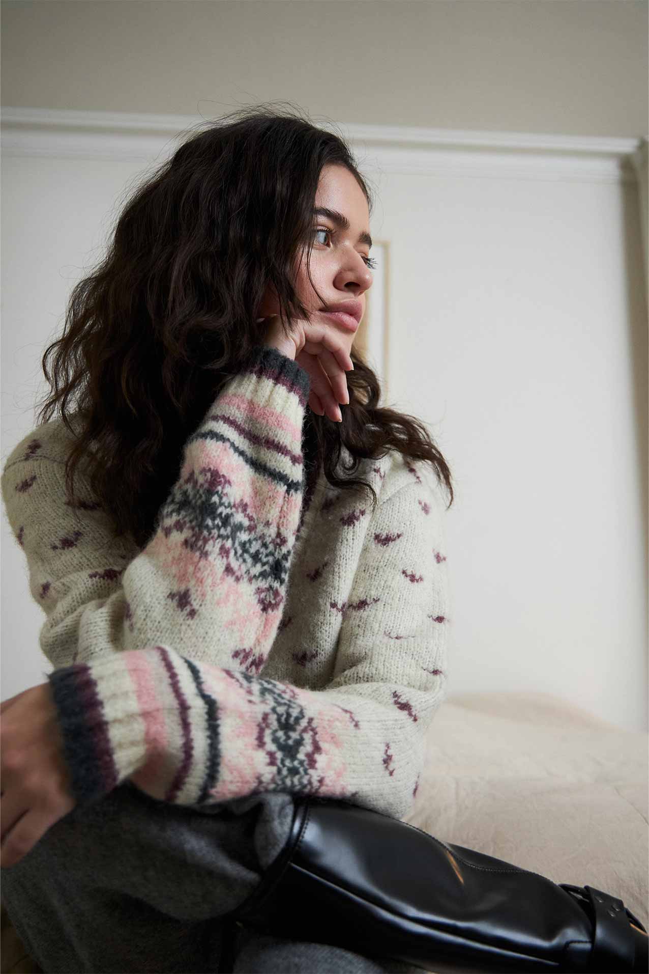 NinaLL Cardigan Knit LS - Creme