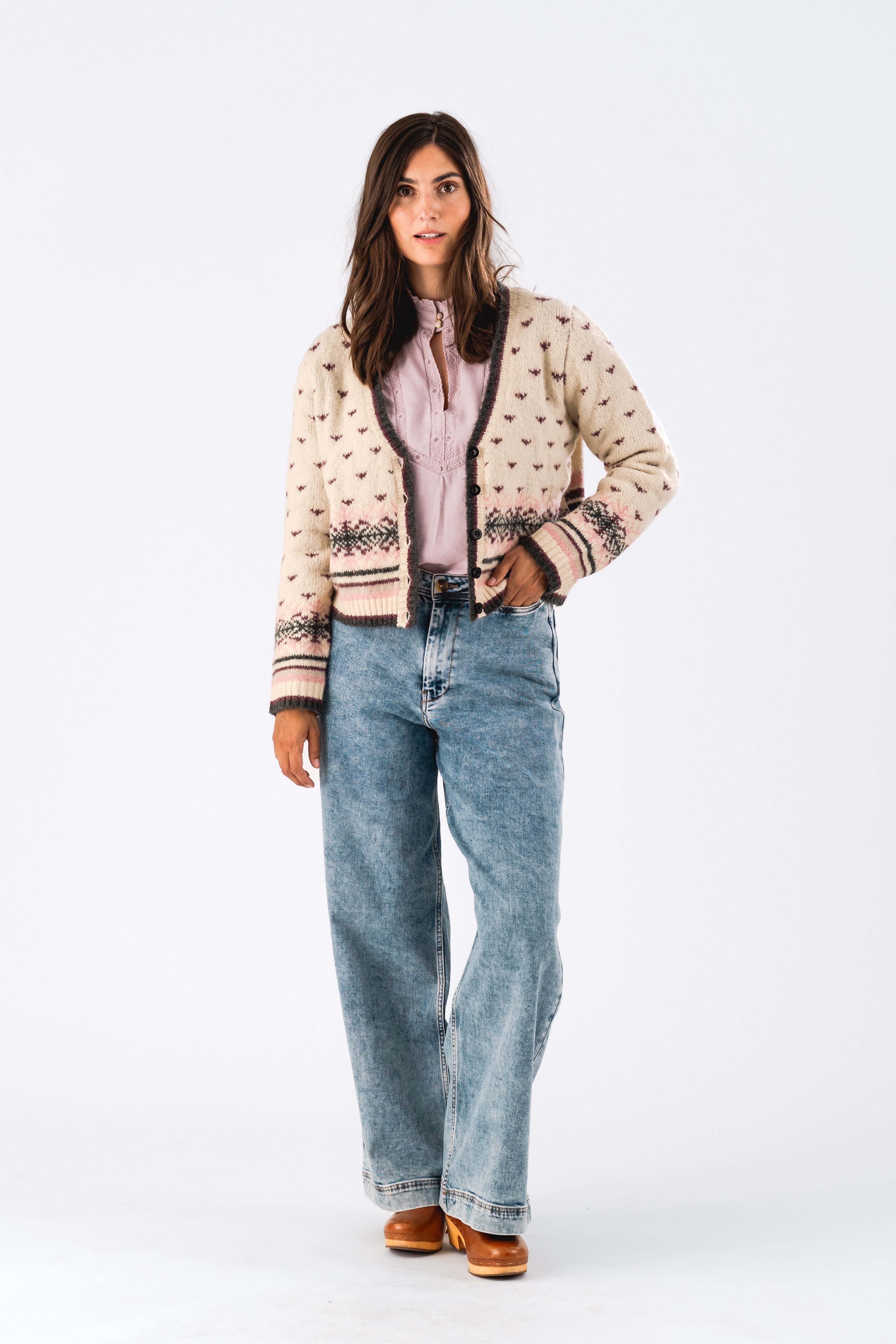 NinaLL Cardigan Knit LS - Creme