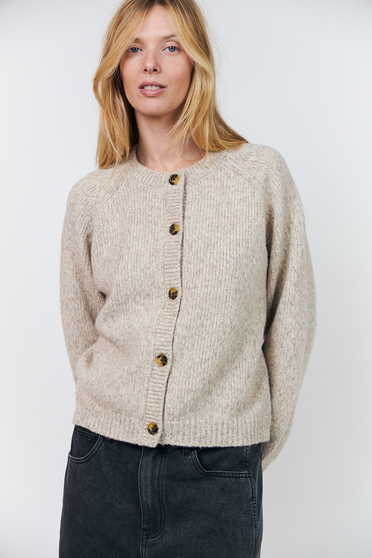 Lollys Laundry NovaLL Strickjacke Cardigan Creme