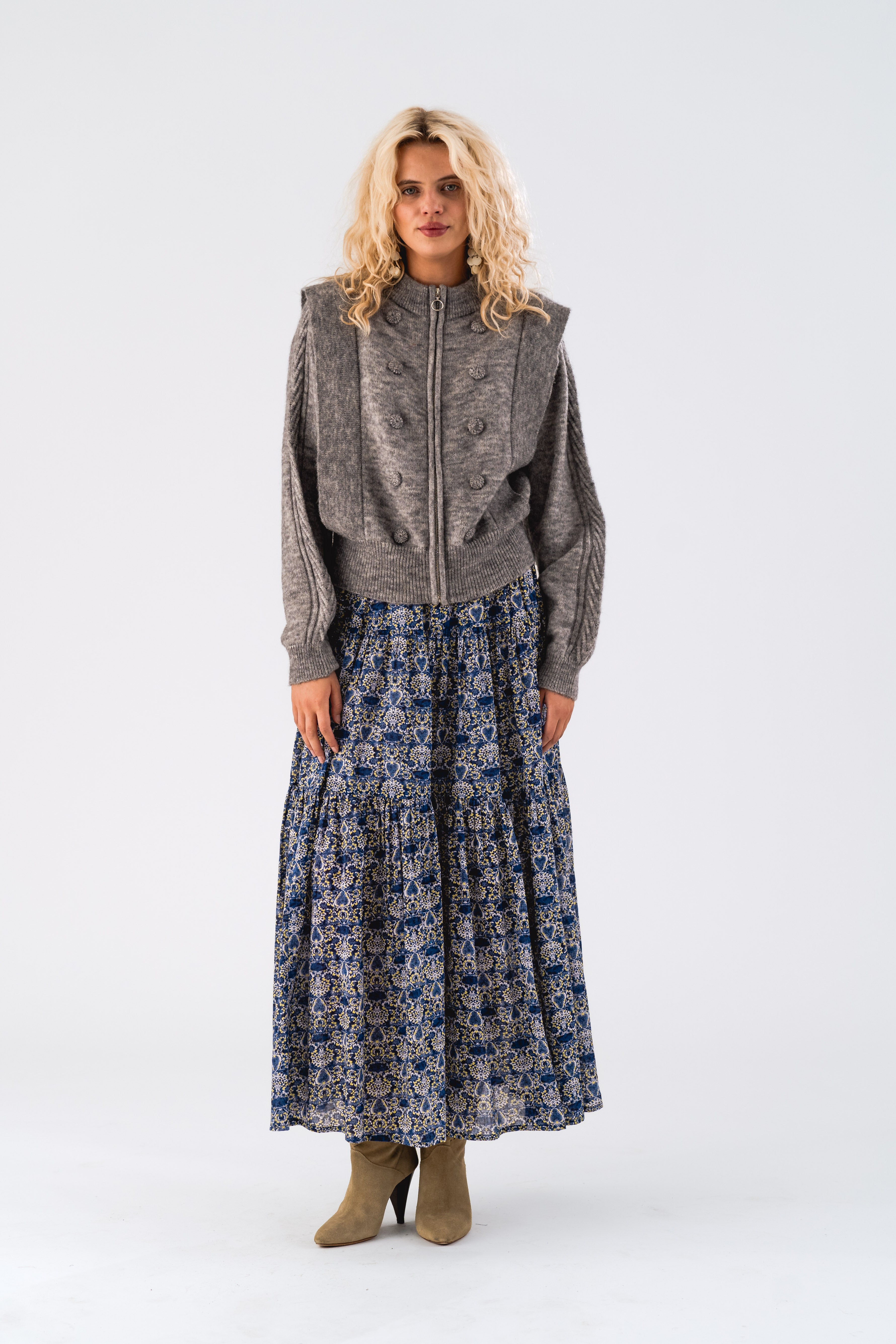 Lollys Laundry NoviaLL Cardigan Cardigan 13 Light Grey Melange
