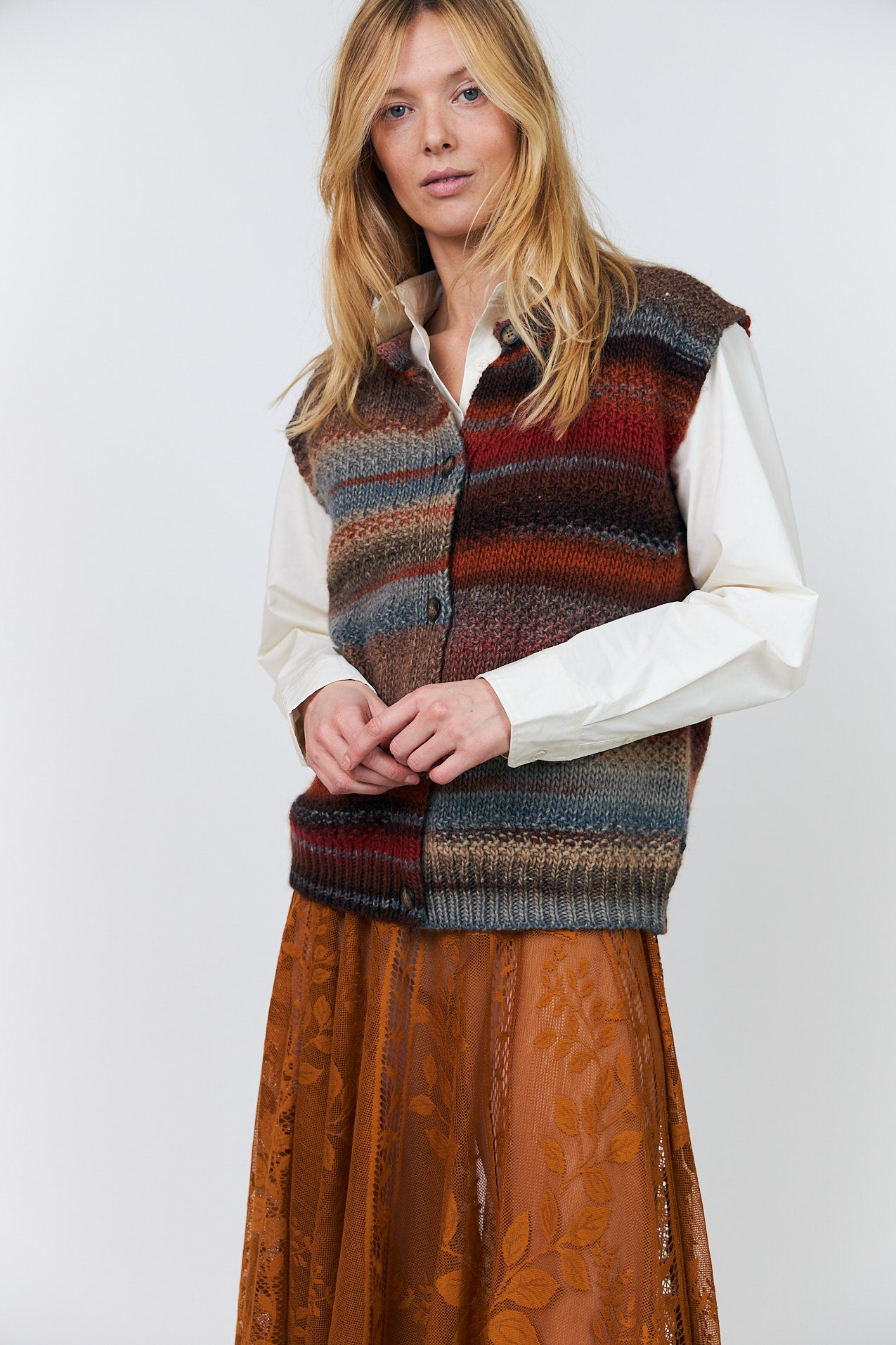 Lollys Laundry NynneLL Strickweste Vest Rostbraun