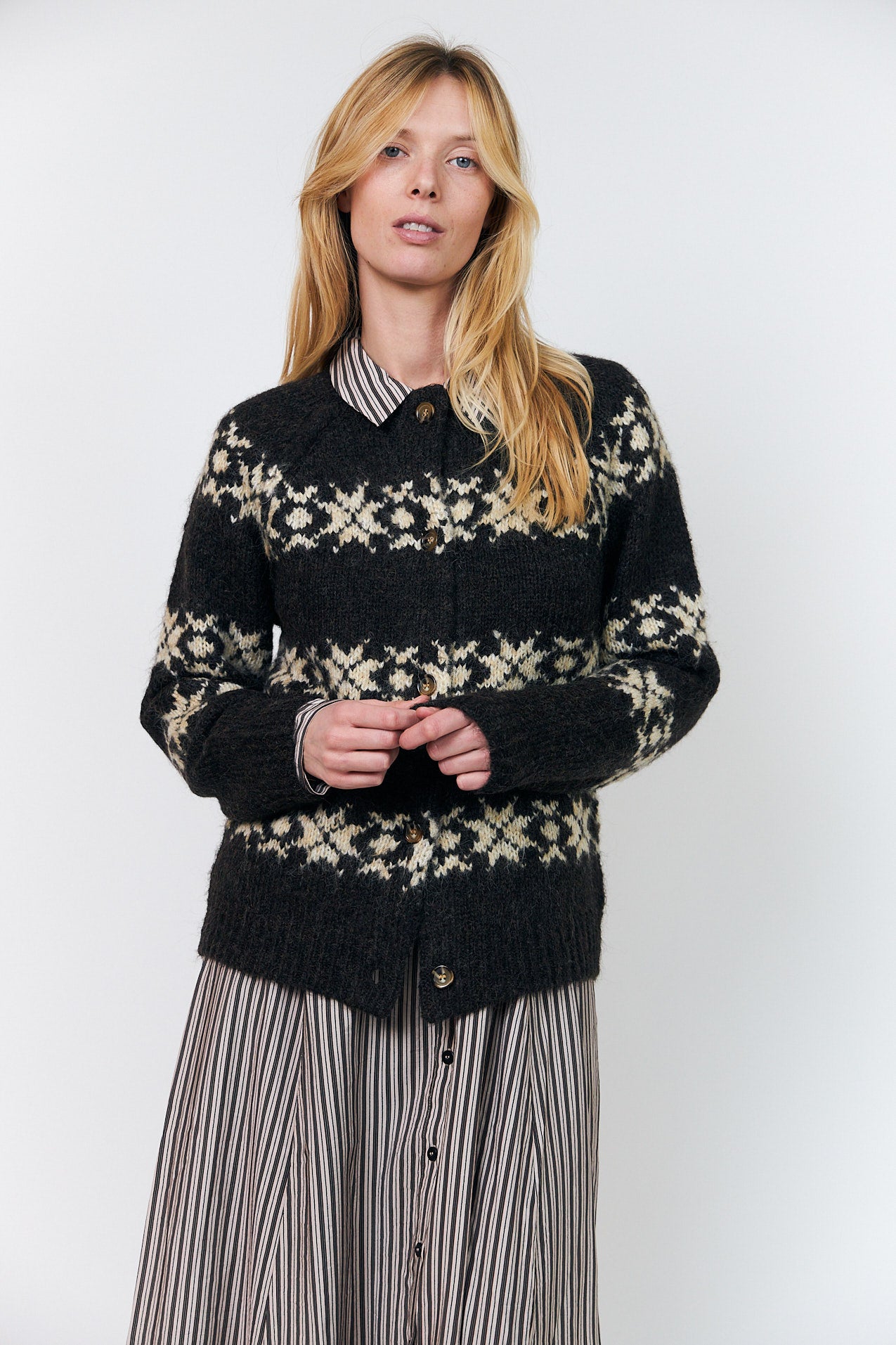 Lollys Laundry PadovaLL Strickjacke Cardigan Dunkelbraun