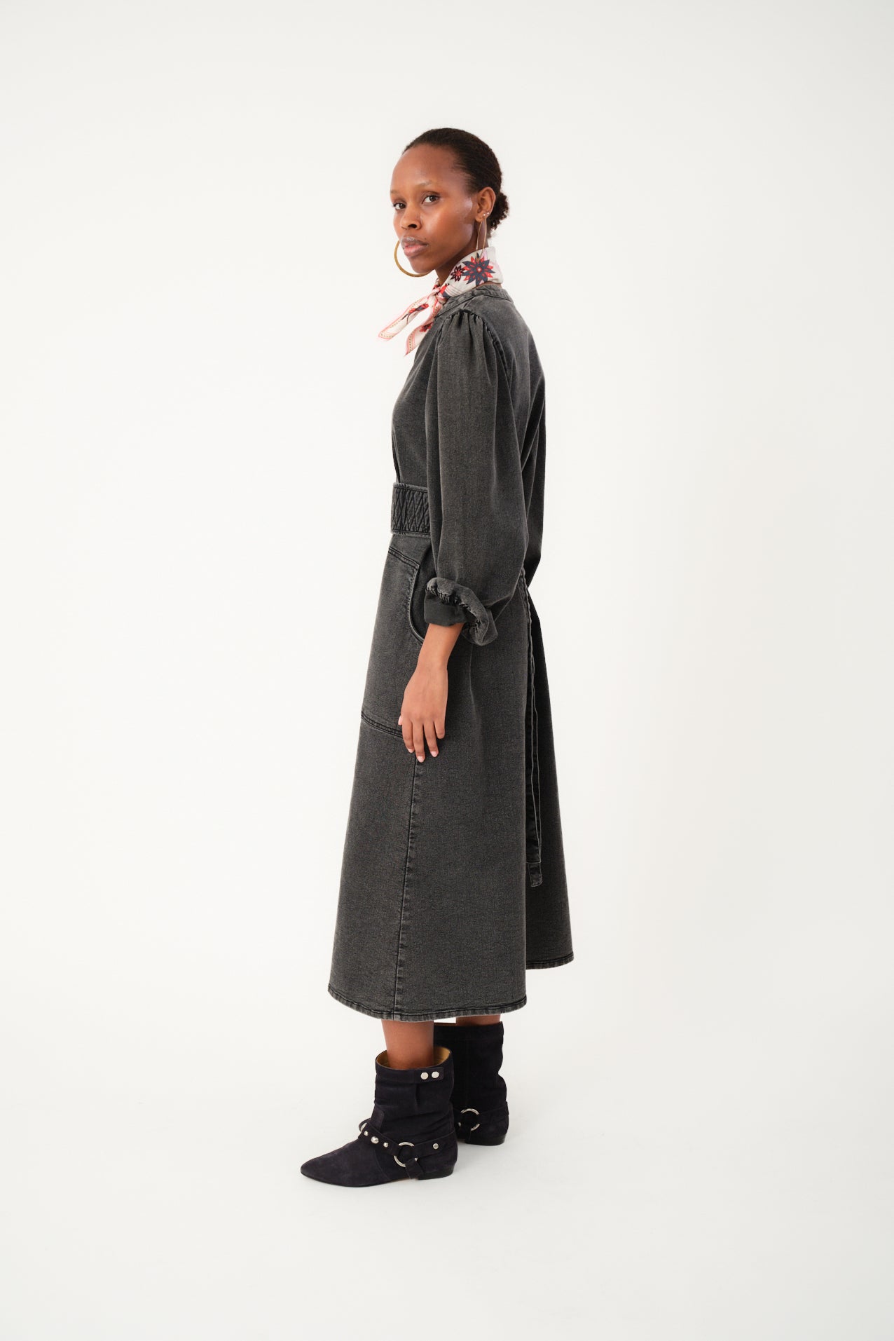 Lollys Laundry ParisLL Midi Kleid Dress 18 Washed Black