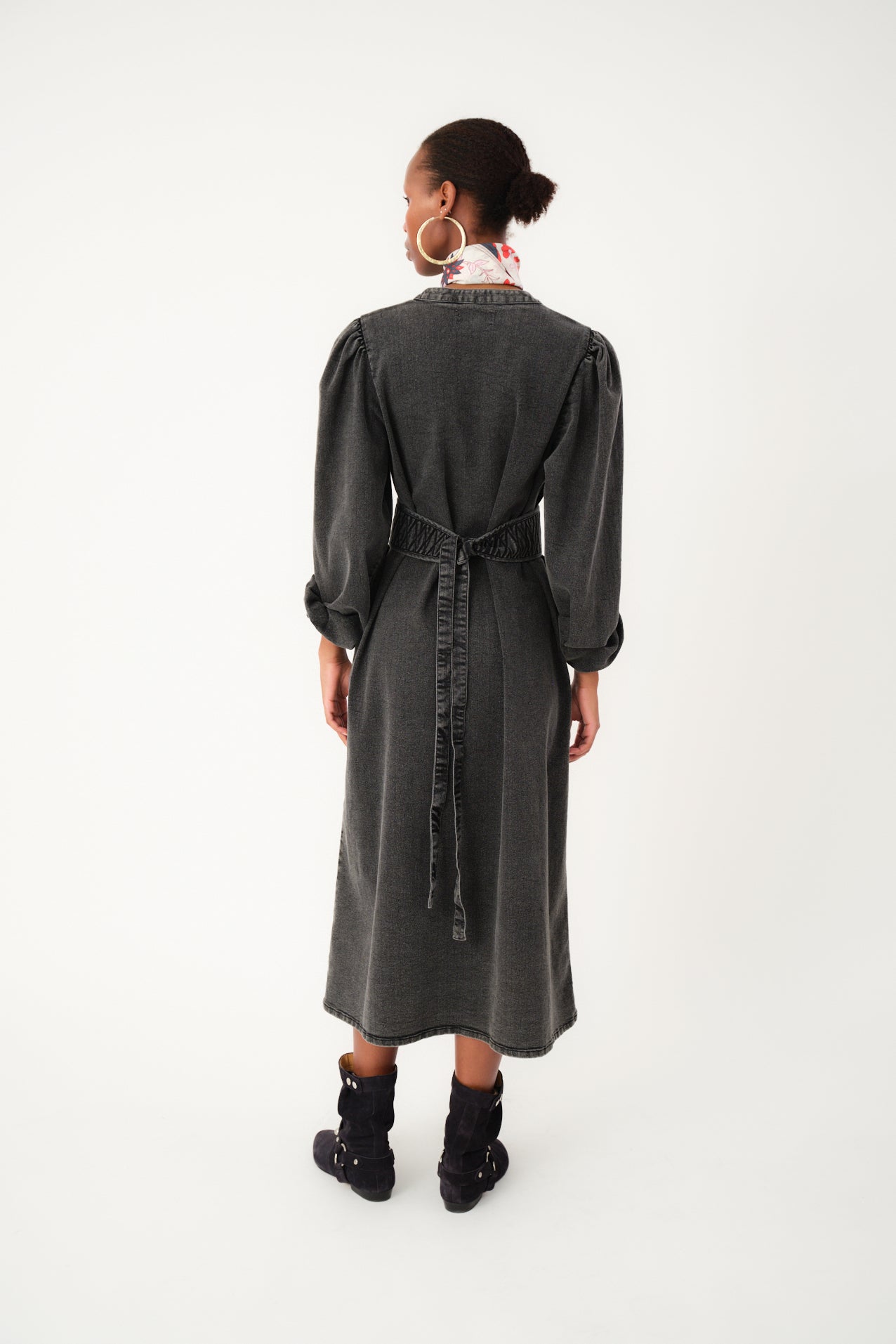 Lollys Laundry ParisLL Midi Kleid Dress 18 Washed Black