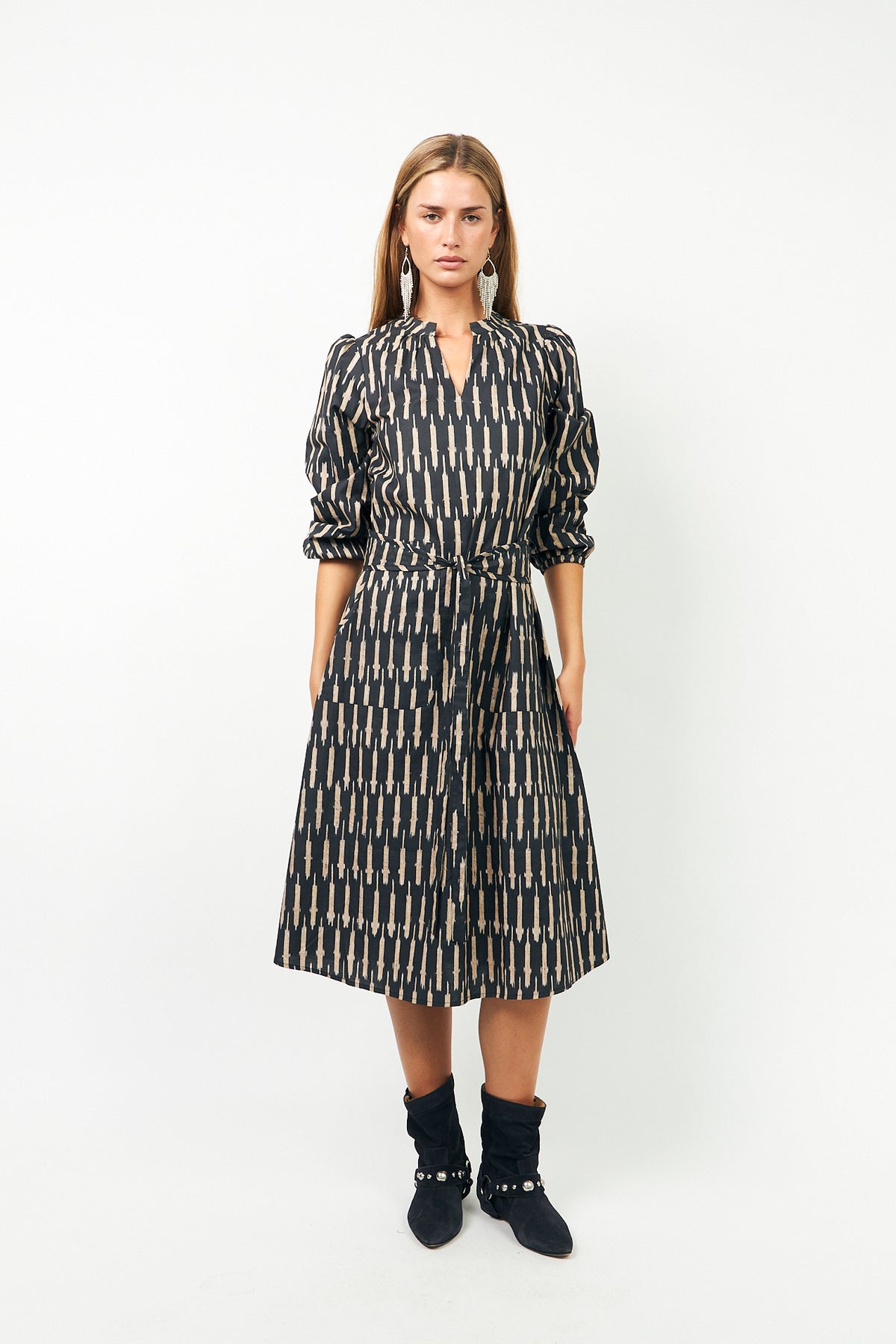 Lollys Laundry ParisLL Midi Kleid Dress Schwarz