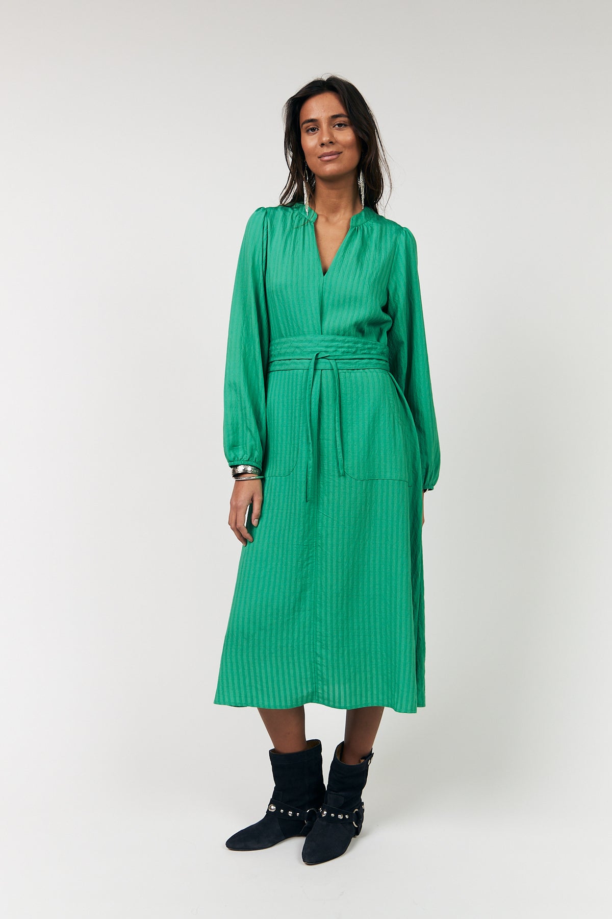 Lollys Laundry ParisLL Midi Kleid Dress Grün
