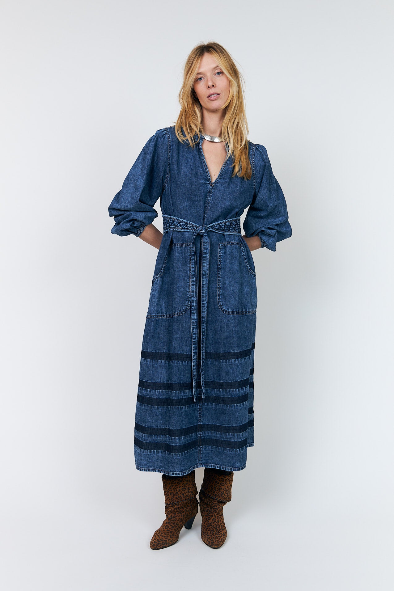 Lollys Laundry ParisLL Midi Kleid Dress Blau