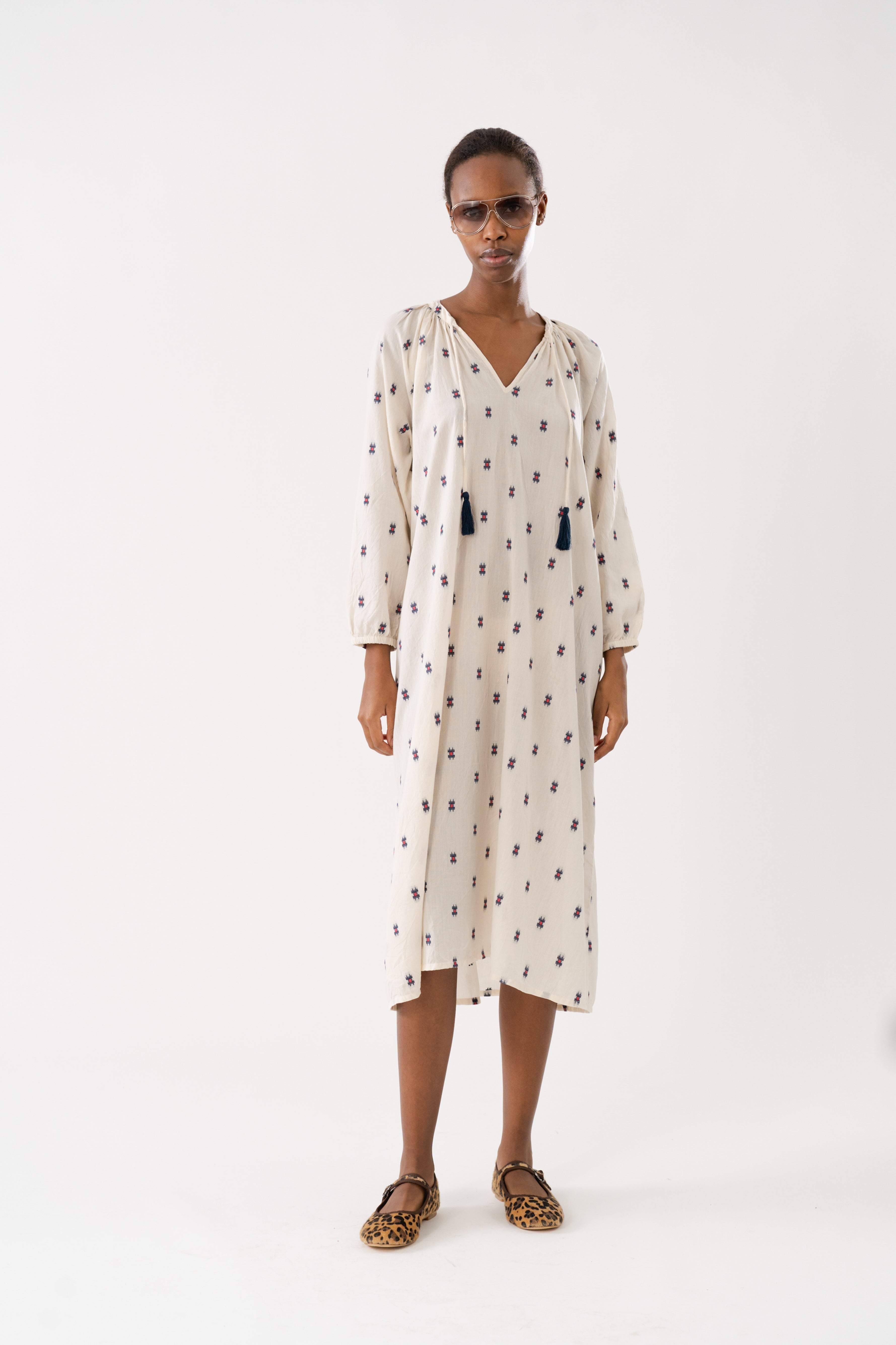 PunjabLL Midi Dress LS - Creme