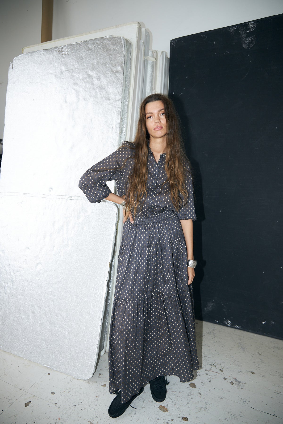 Lollys Laundry RiverLL Hemdbluse Shirt Dunkelblau