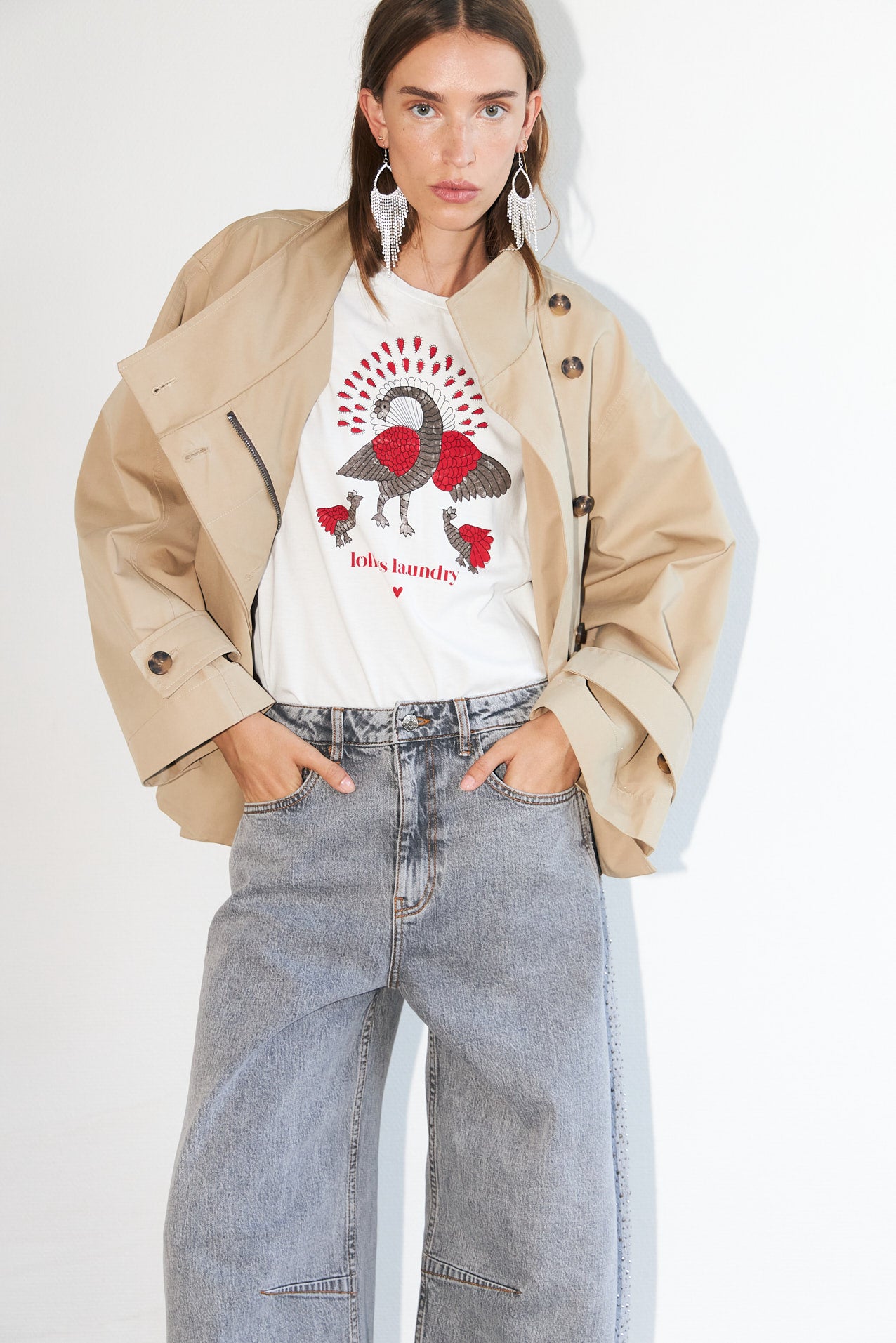 Lollys Laundry RomaLL T-Shirt Pfau T-shirt 01 White