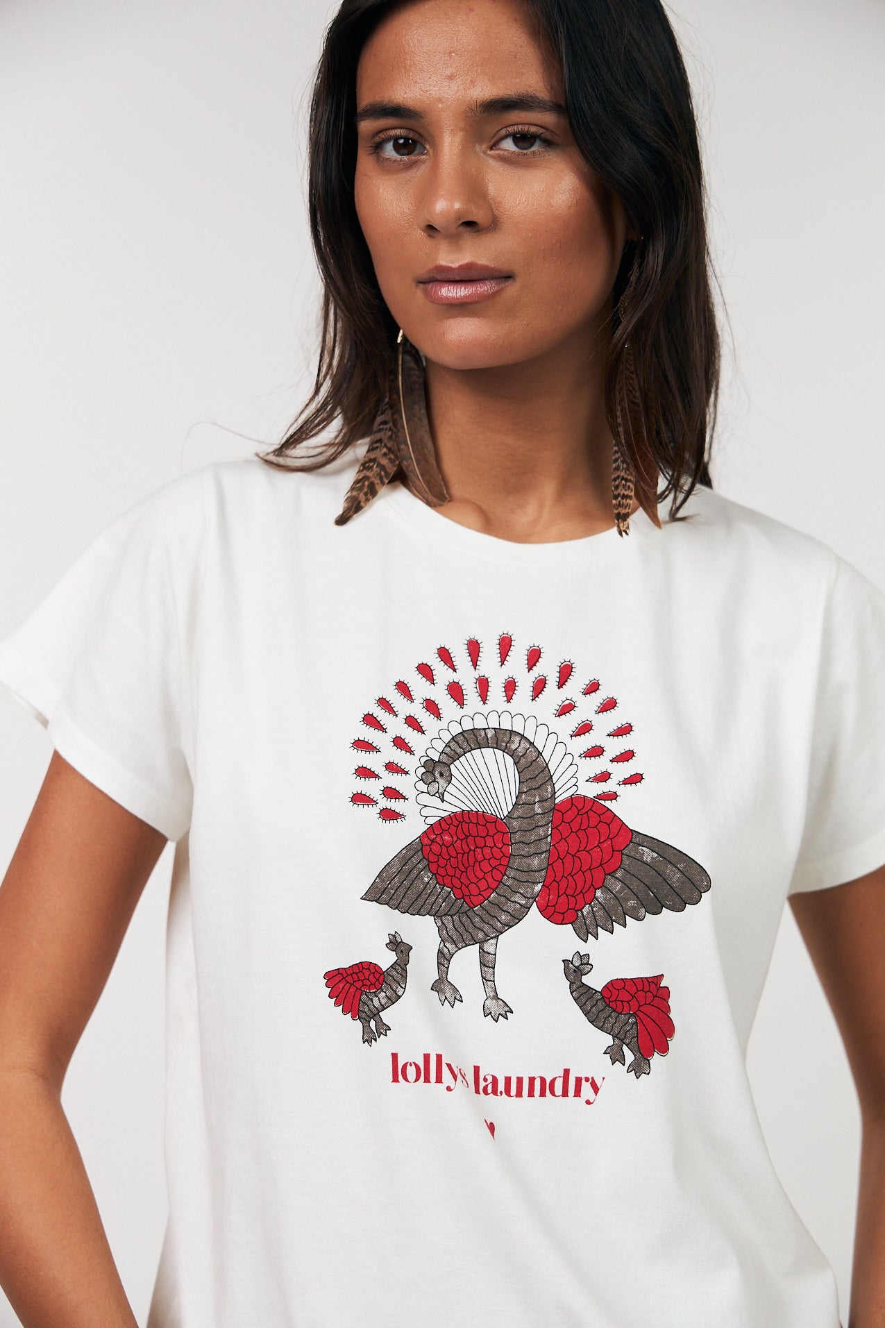 Lollys Laundry RomaLL T-Shirt Pfau T-shirt 01 White