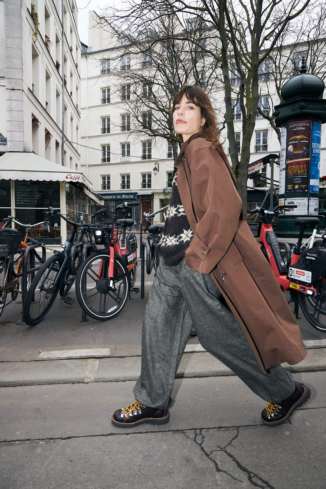 RussiLL langer Mantel - Dark Mokka