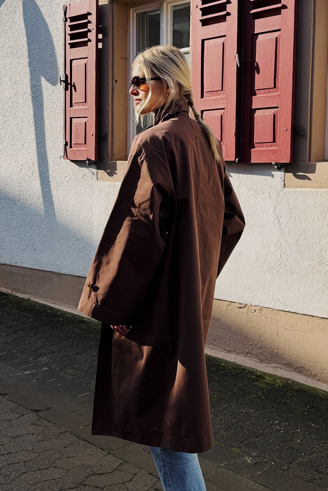 RussiLL langer Mantel - Dark Mokka