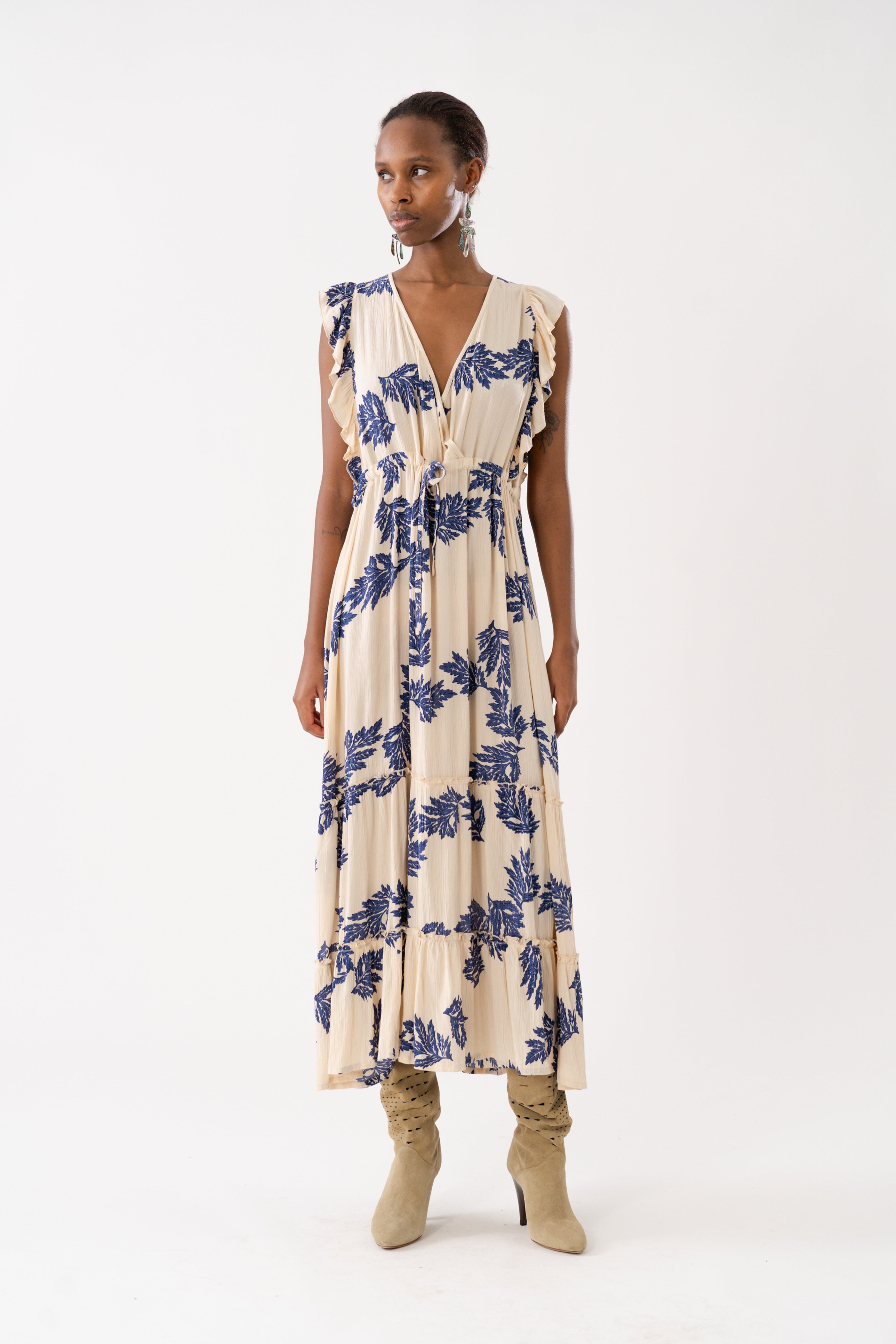 SamoLL Midi Dress SL - Flower Print