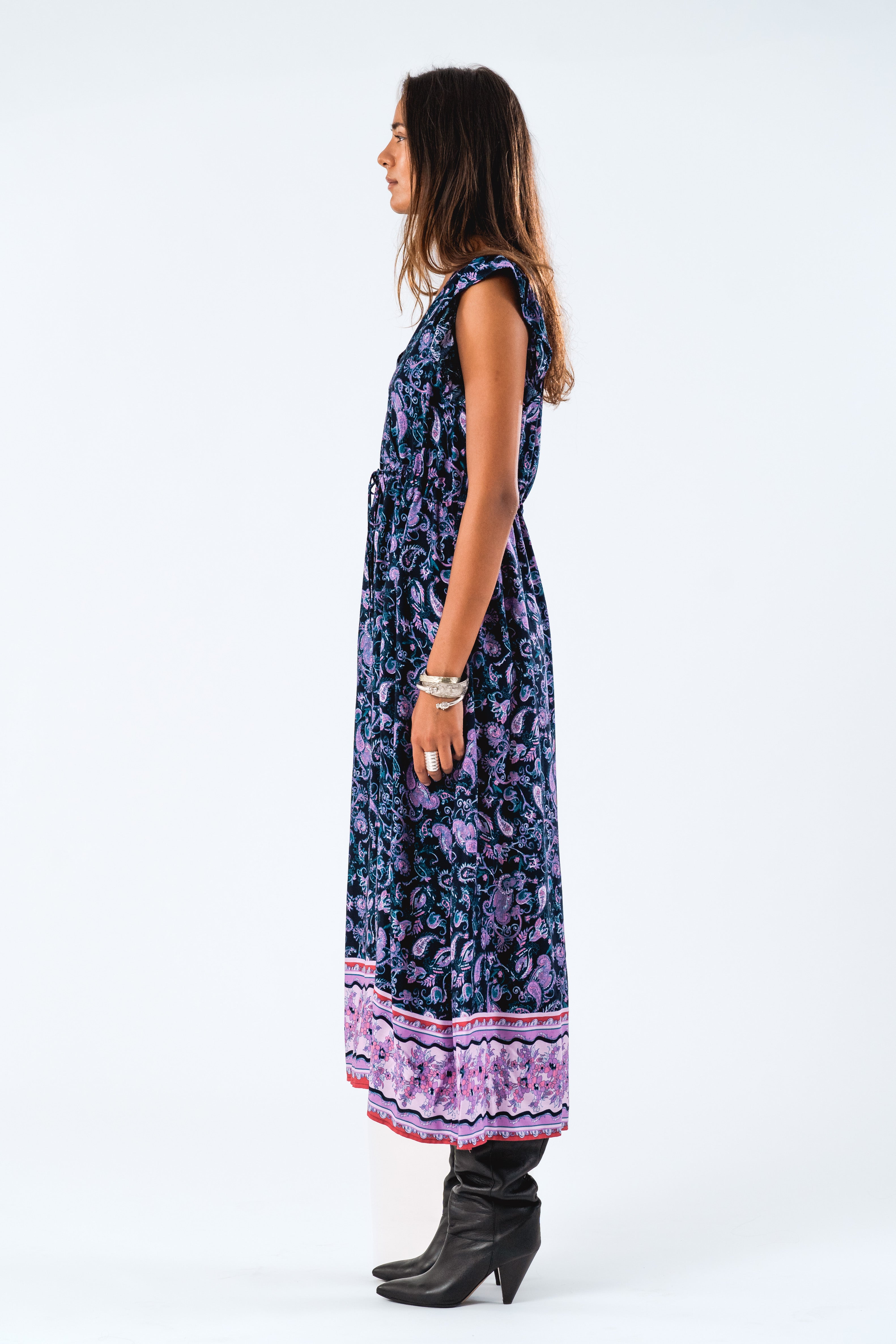 SamoLL Midi Dress SL - Flower Print