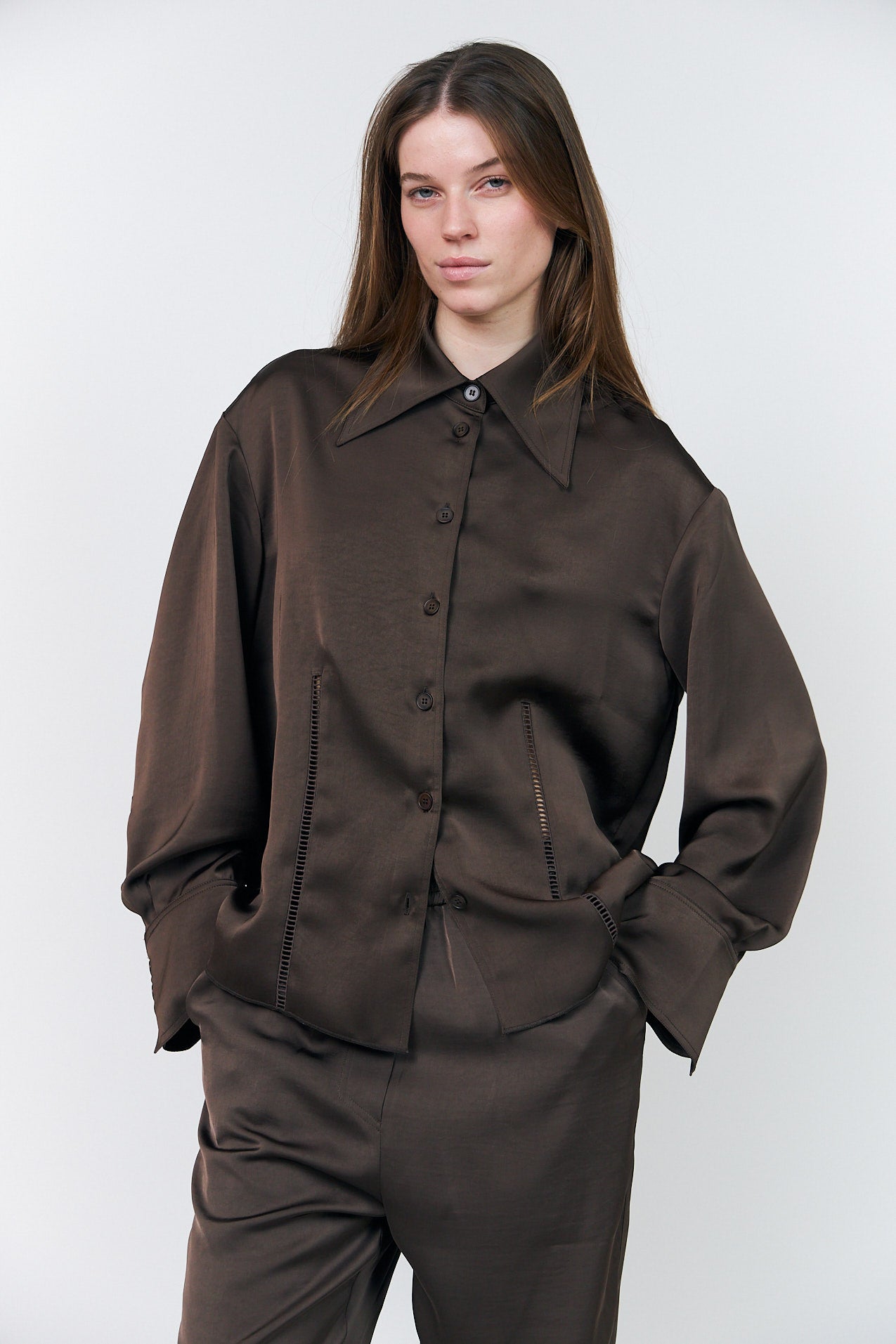 Lollys Laundry SolLL Bluse Shirt Dunkelbraun
