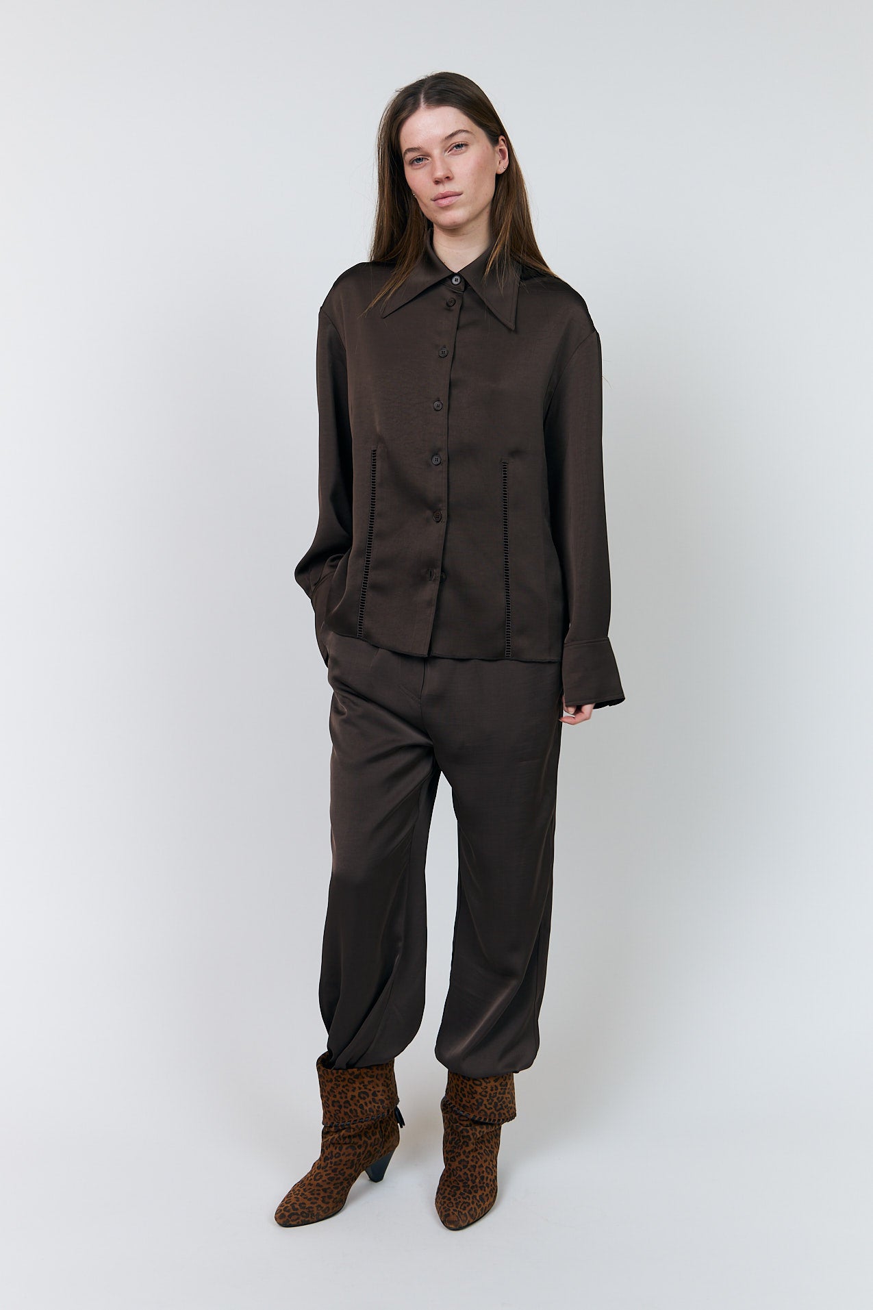 Lollys Laundry SolLL Bluse Shirt Dunkelbraun