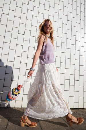 Lollys Laundry SunsetLL Maxi Rock Skirt 02 Creme
