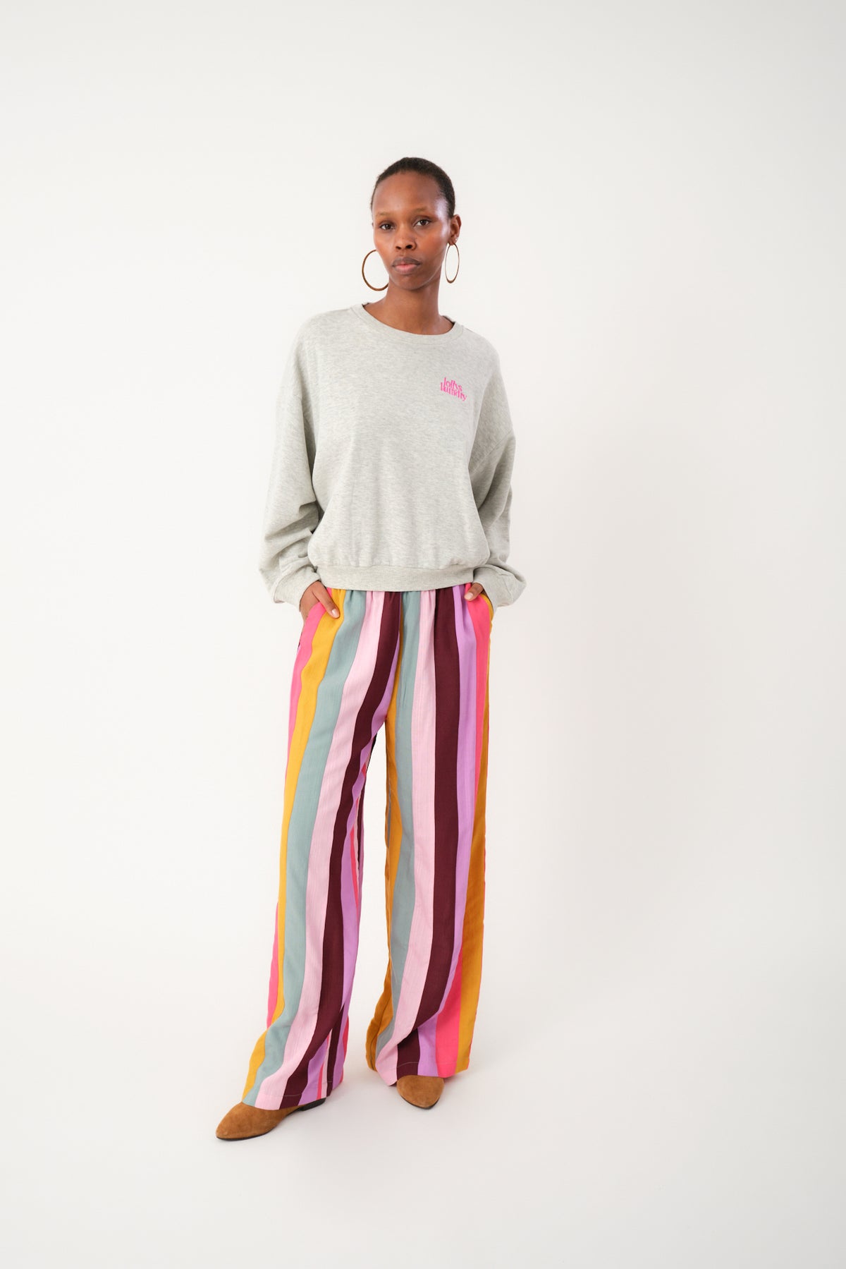 Lollys Laundry SydneyLL Cockatoo Sweatshirt Sweatshirt Hellgrau Melange
