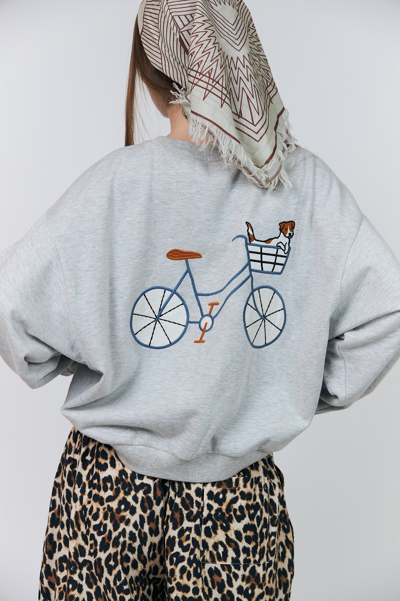 Lollys Laundry SydneyLL Sweatshirt Hund Sweatshirt Hellgrau Melange