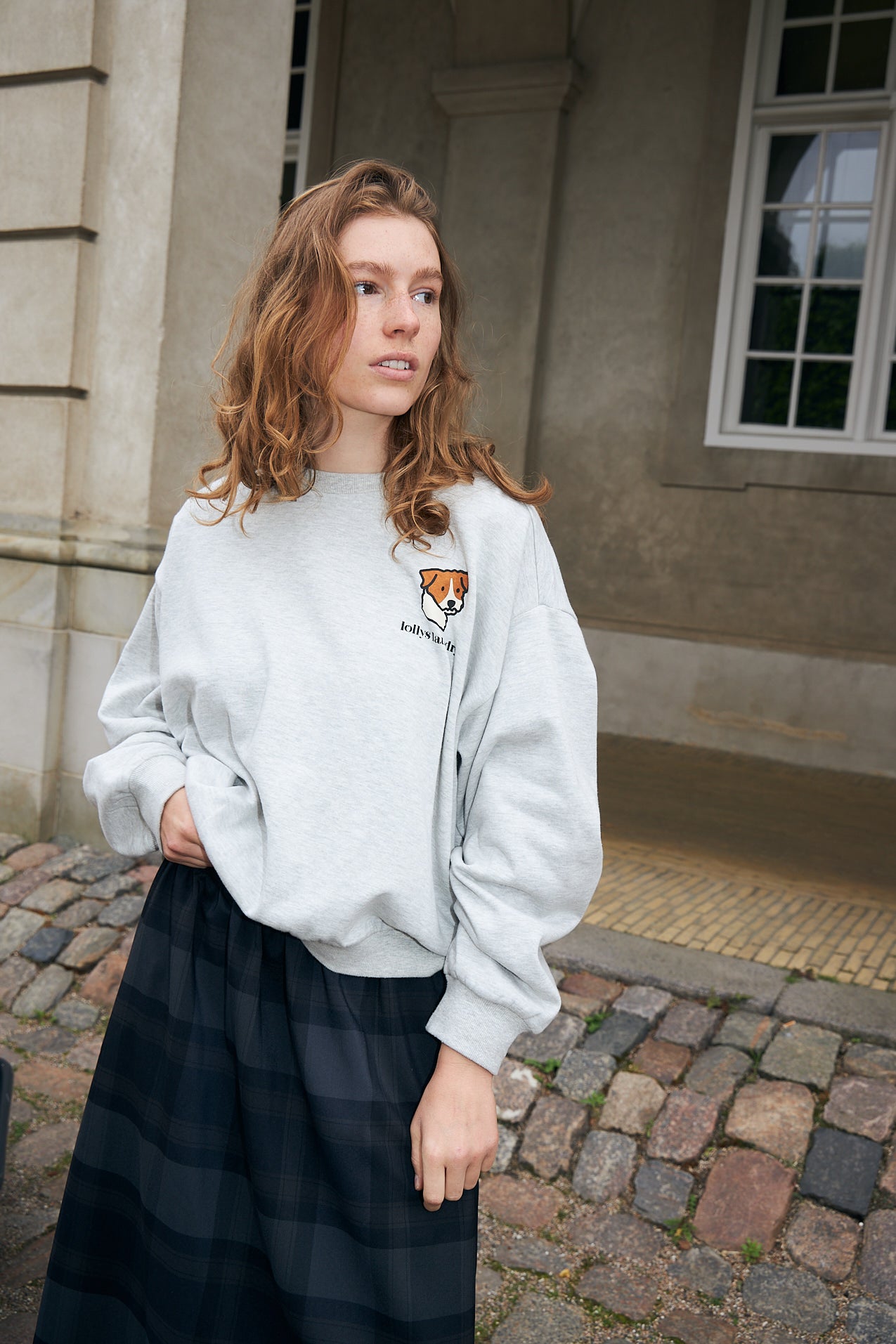 Lollys Laundry SydneyLL Sweatshirt Hund Sweatshirt Hellgrau Melange