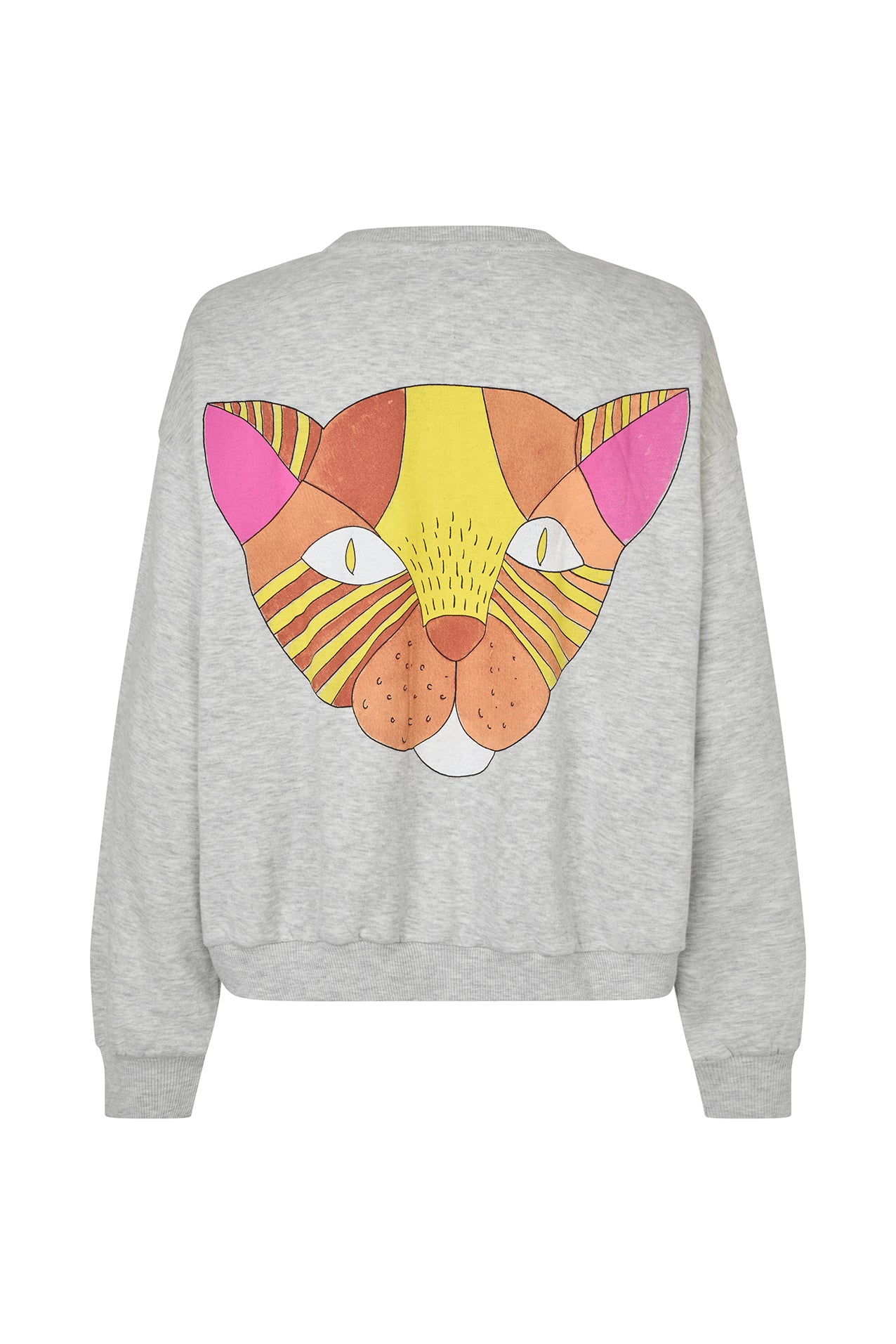 Lollys Laundry SydneyLL Sweatshirt Katze Sweatshirt Hellgrau Melange