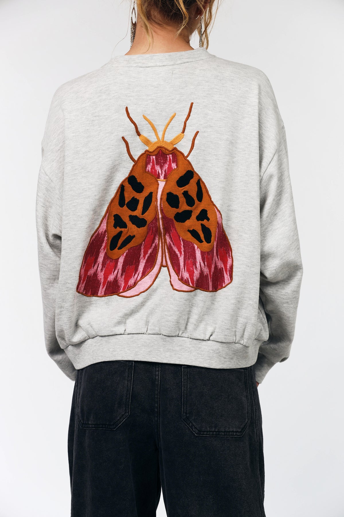 Lollys Laundry SydneyLL Sweatshirt Schmetterling Sweatshirt Hellgrau Melange