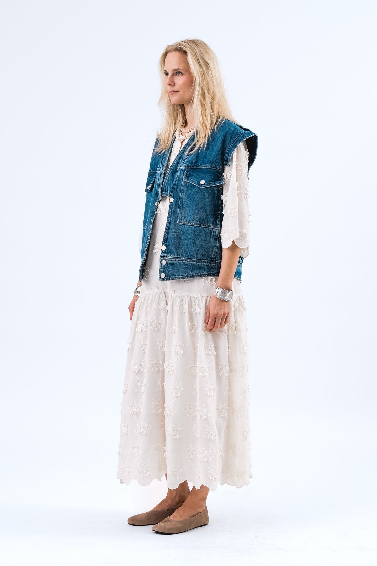 TimorLL Midi Kleid - Creme