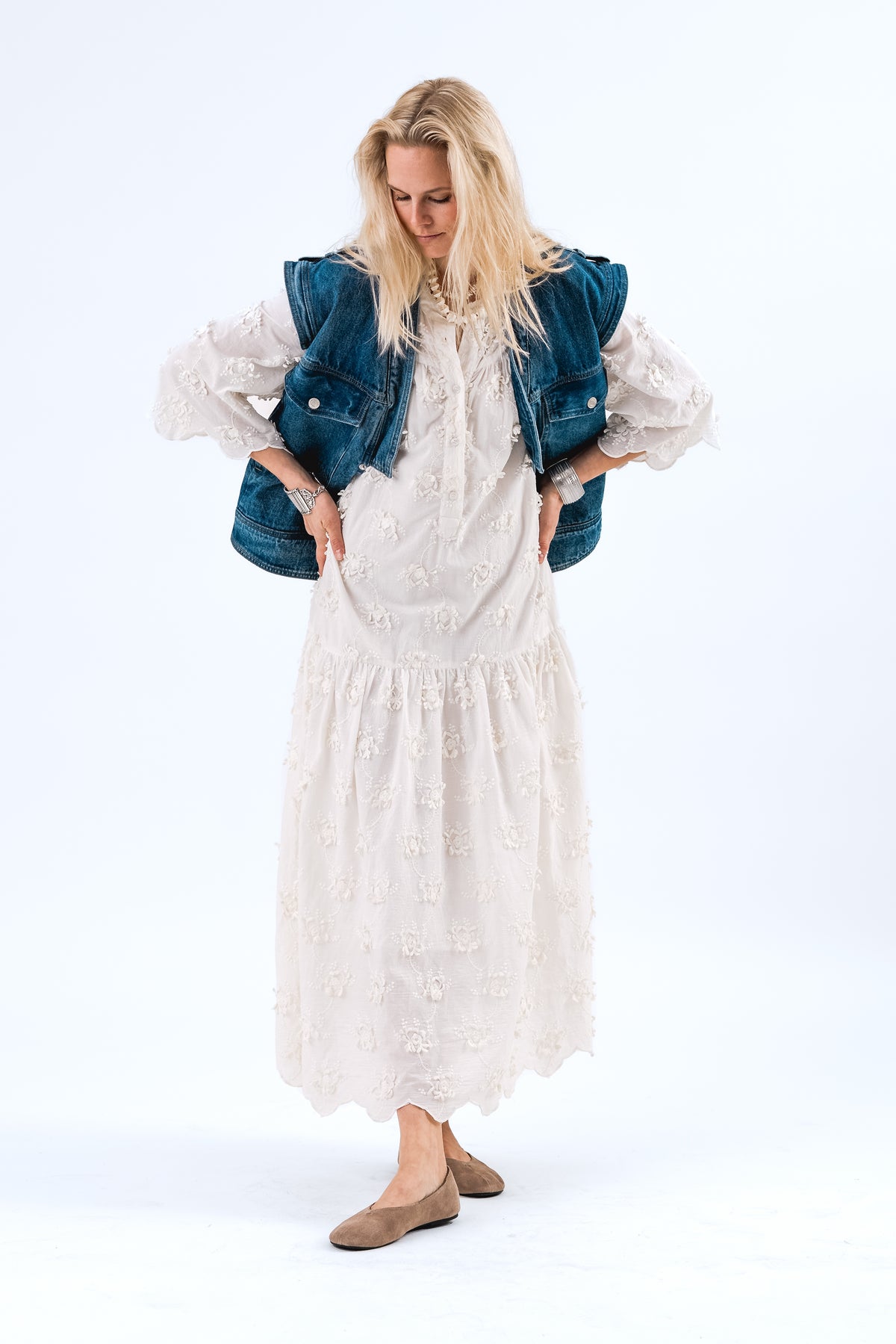 TimorLL Midi Kleid - Creme