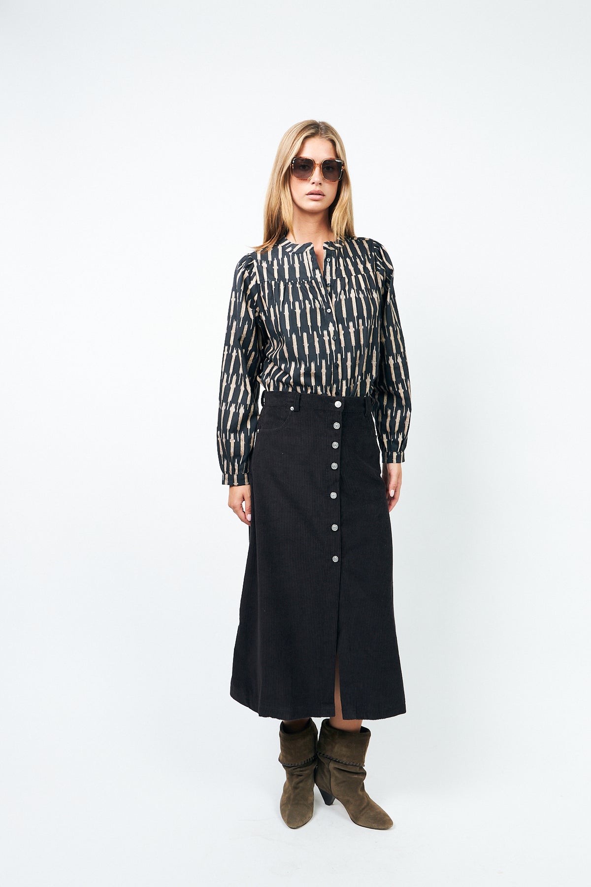 Lollys Laundry UnaLL Maxi Röcke Skirt Dunkelbraun