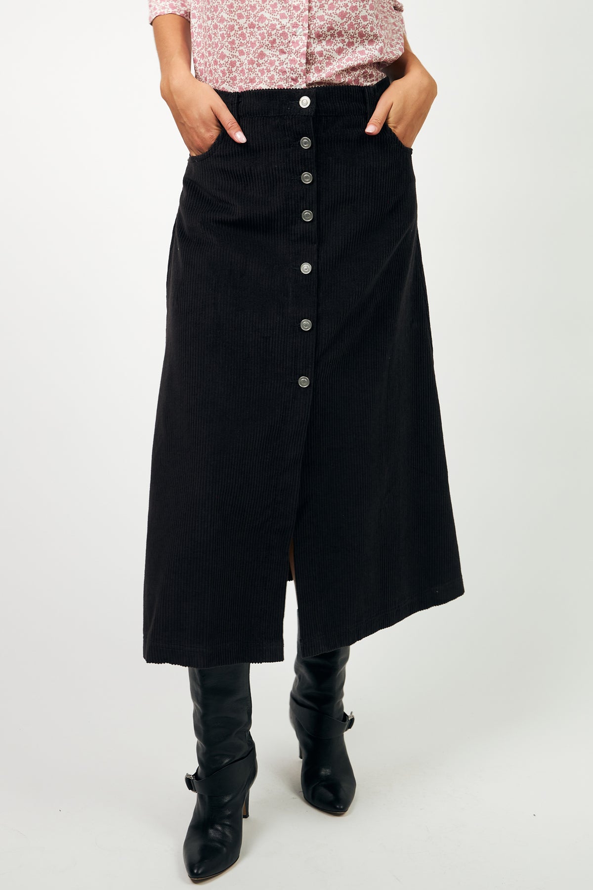 Lollys Laundry UnaLL Maxi Röcke Skirt Dunkelbraun