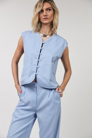 Lollys Laundry AbbeyLL Weste Vest 22 Light Blue