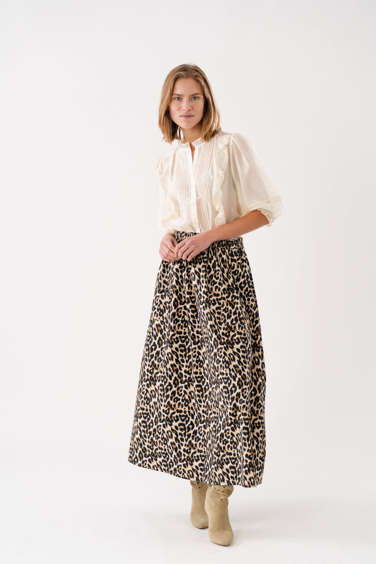 Lollys Laundry AkaneLL Maxi Rock Skirt Leopardenmuster