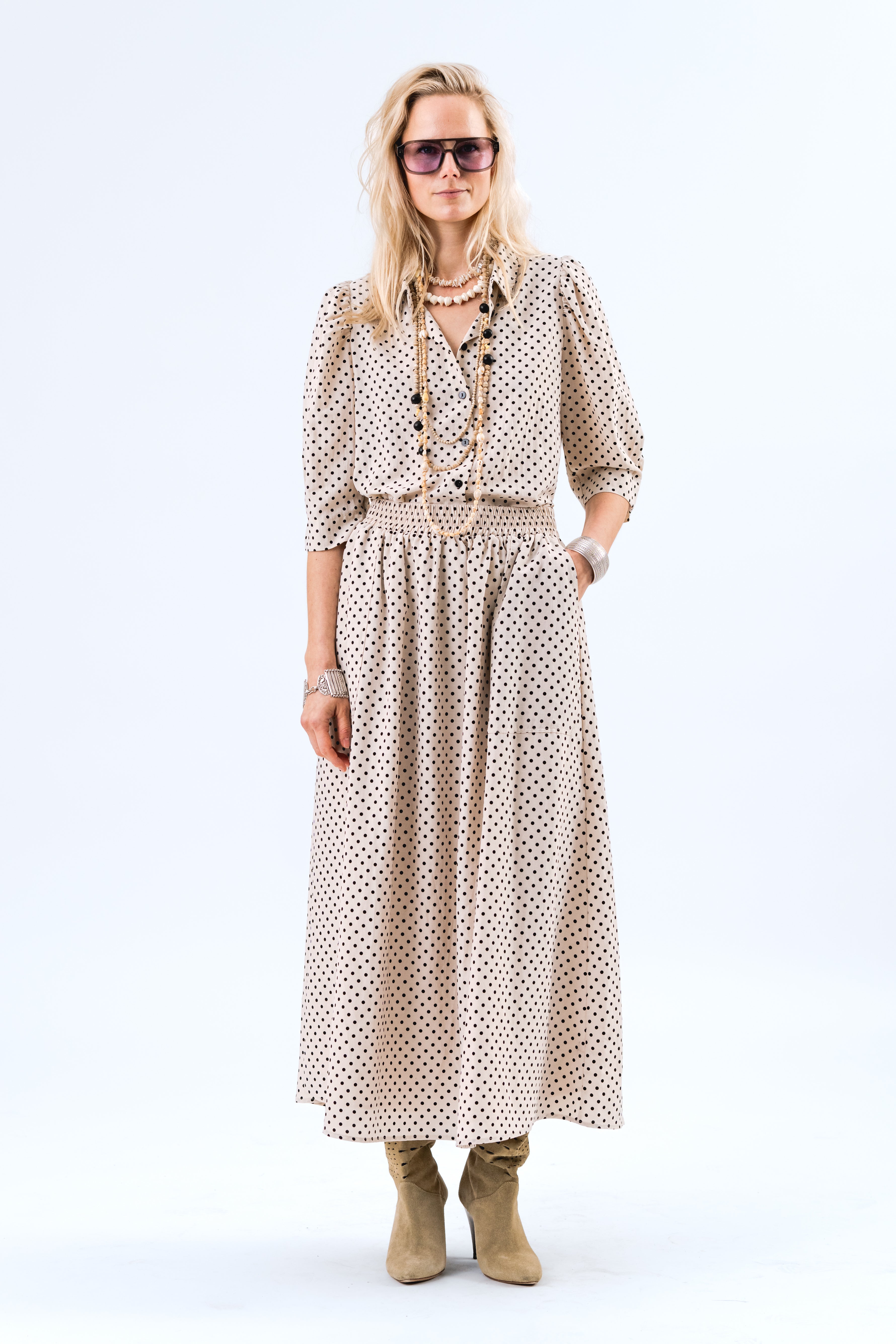 Lollys Laundry AkaneLL Maxi Rock Skirt 02 Creme